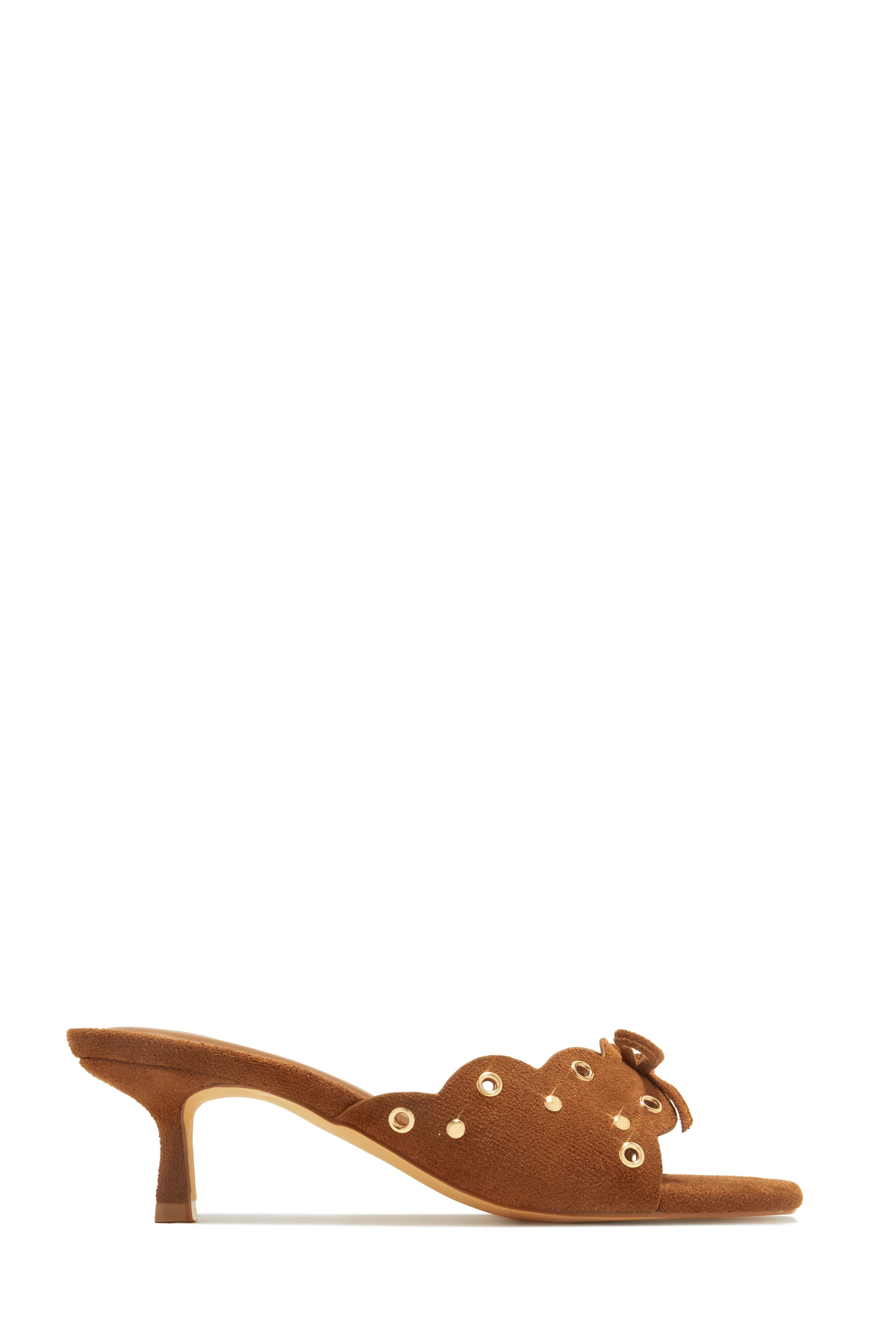 Lani Mid Heel Mules - Chestnut - Image 6