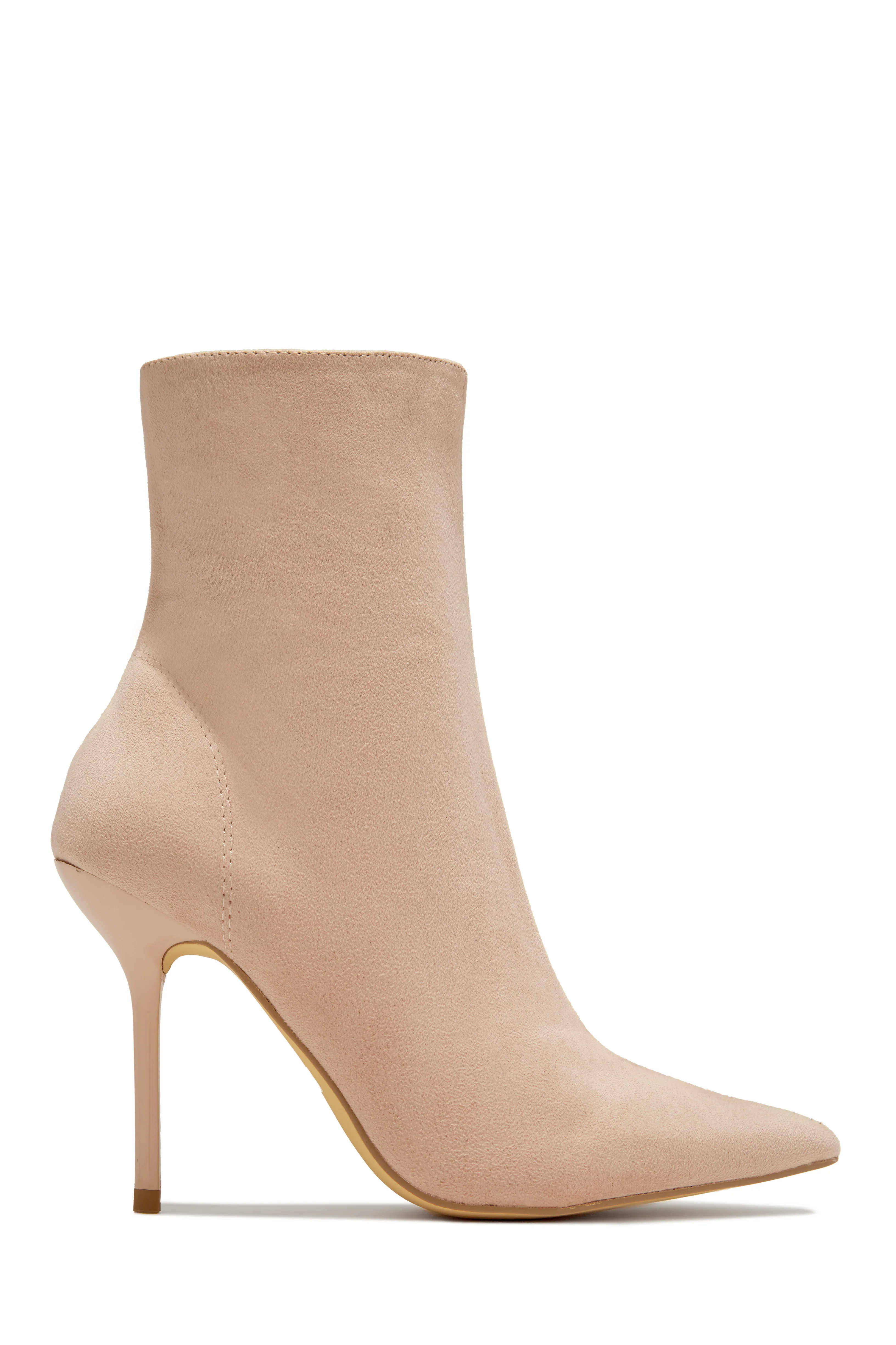 Last Night Pointed Toe High Heel Ankle Boots - Nude - Image 5