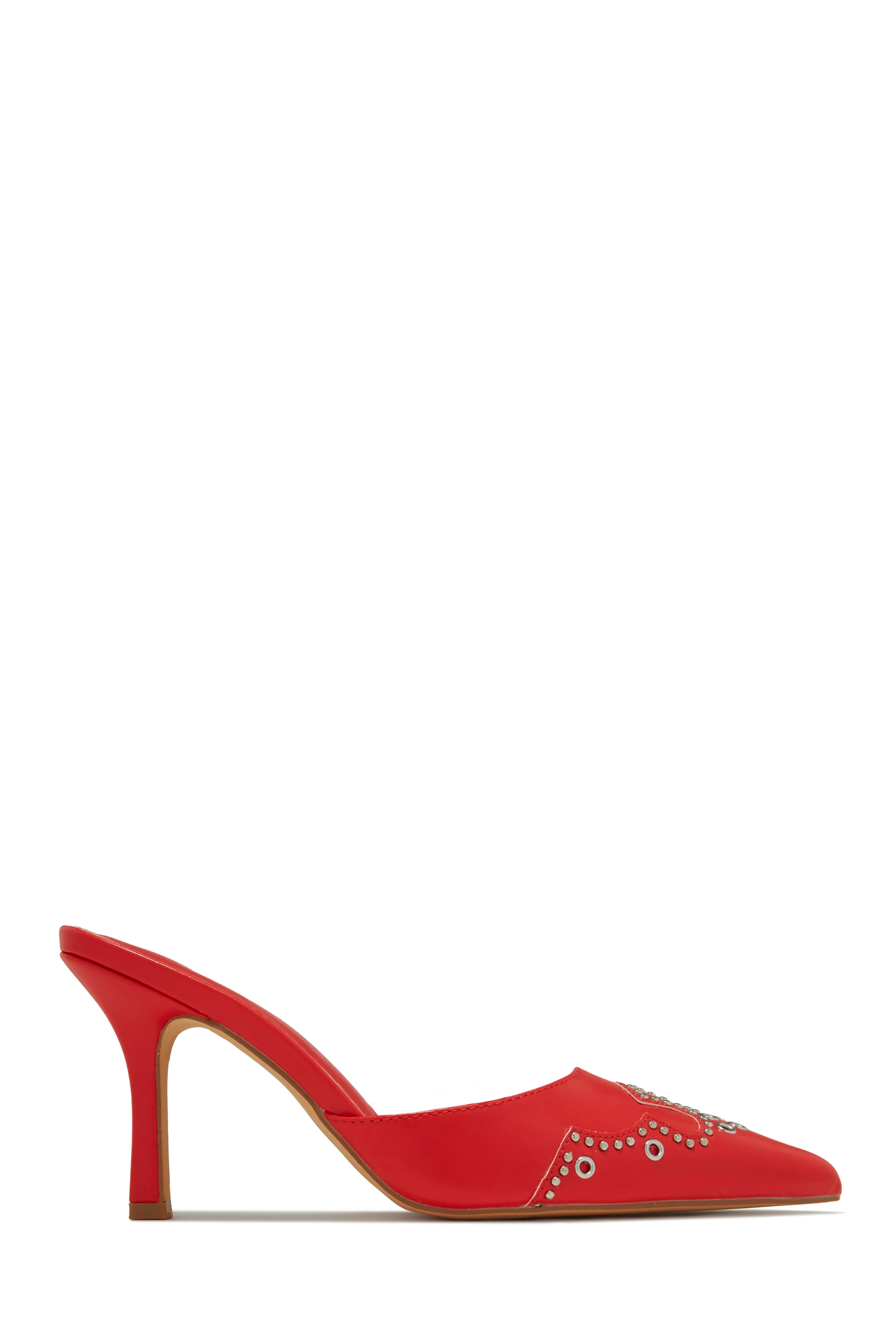 Lauryn Pump Heel Mules - Red - Image 6