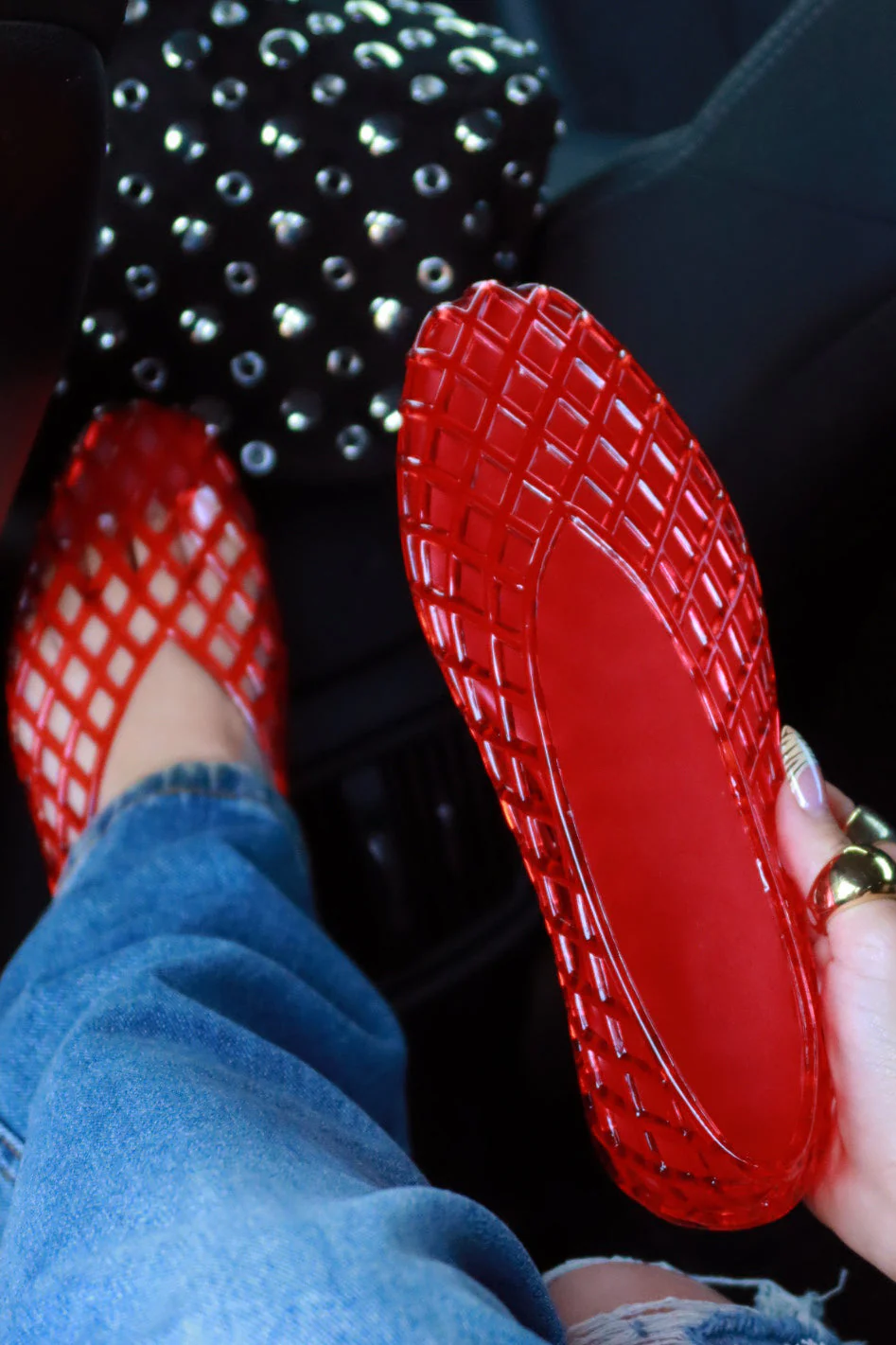 Layla Jelli Flats - Red