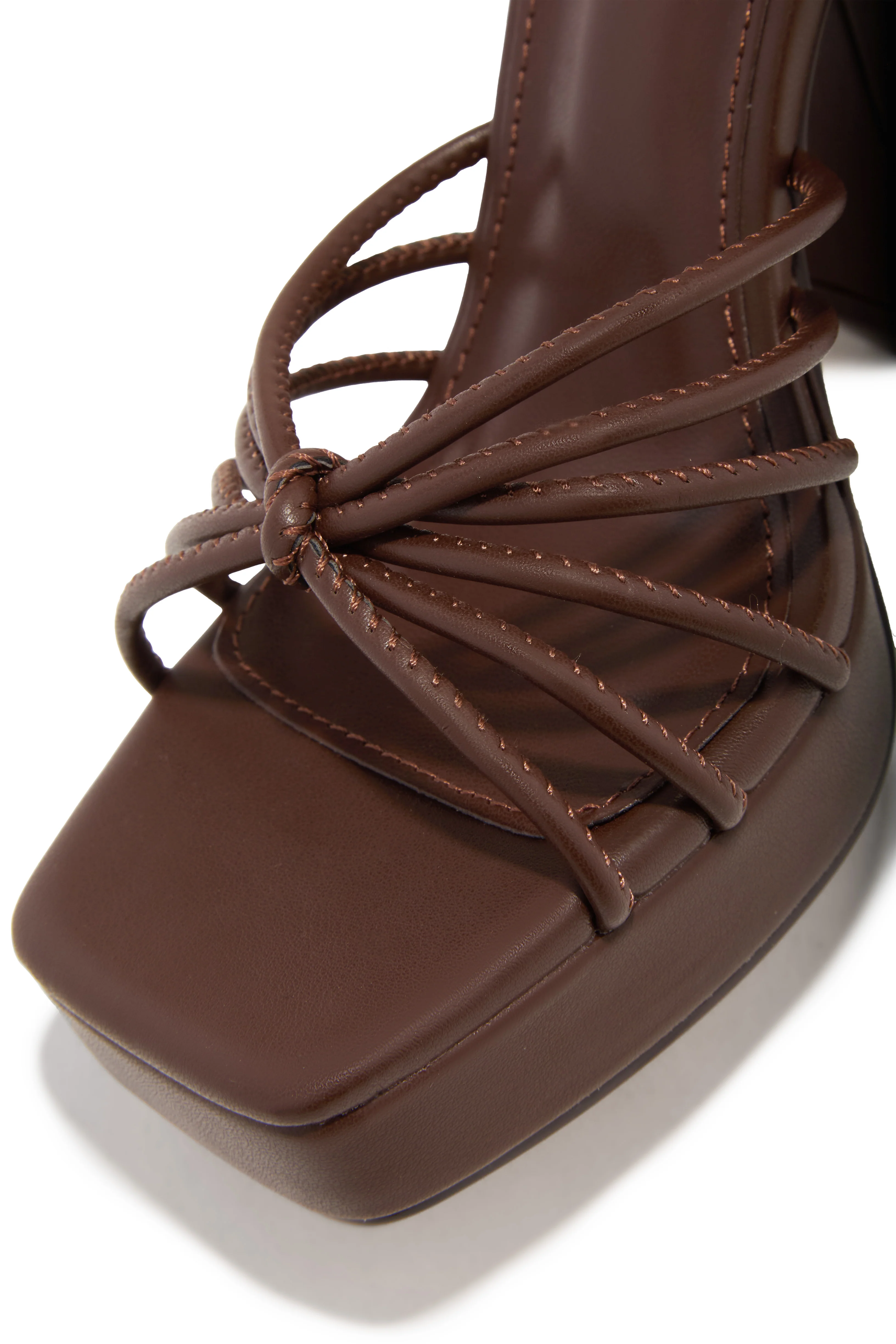 Lelia Platform Block Heels - Brown - Image 5