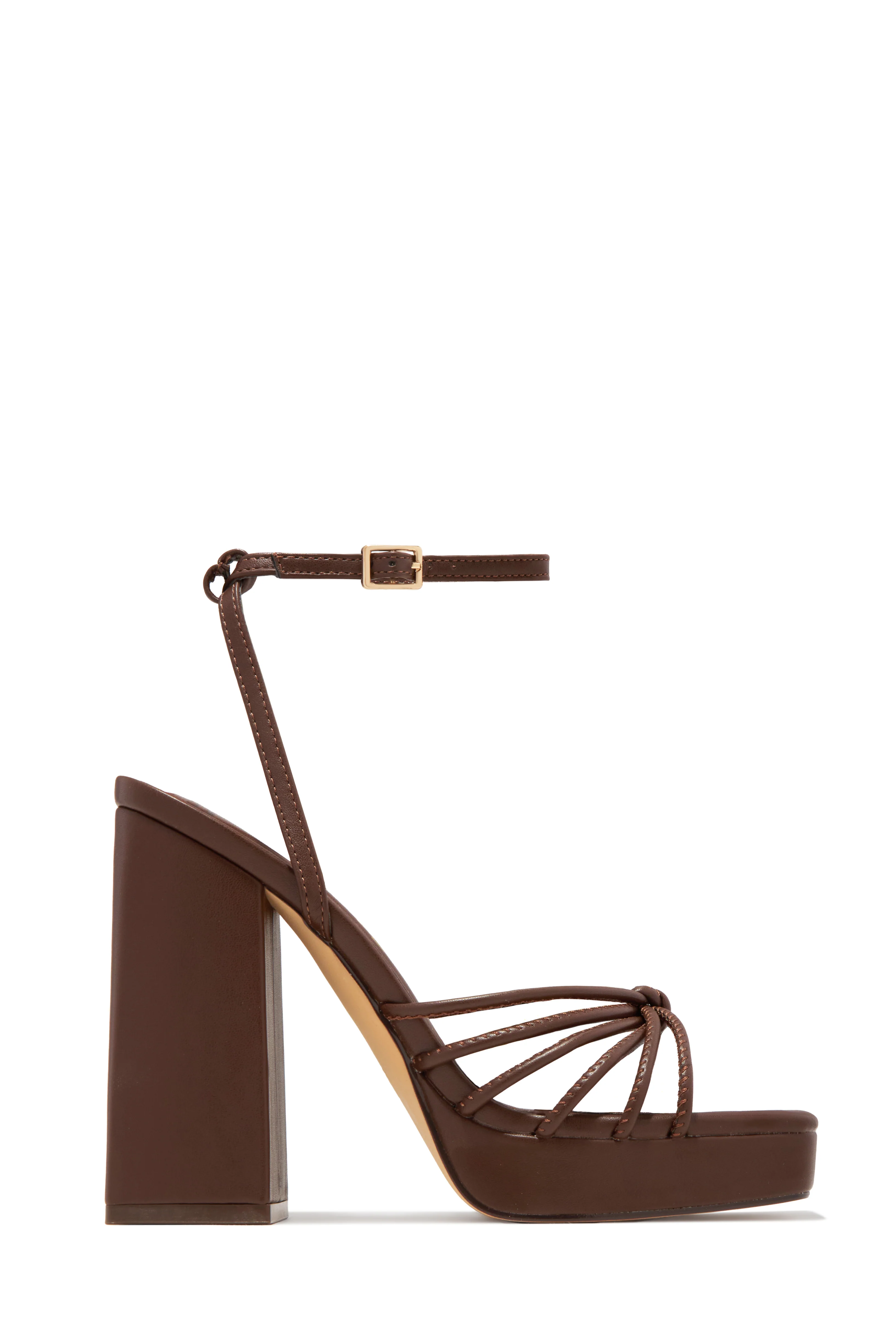 Lelia Platform Block Heels - Brown - Image 7