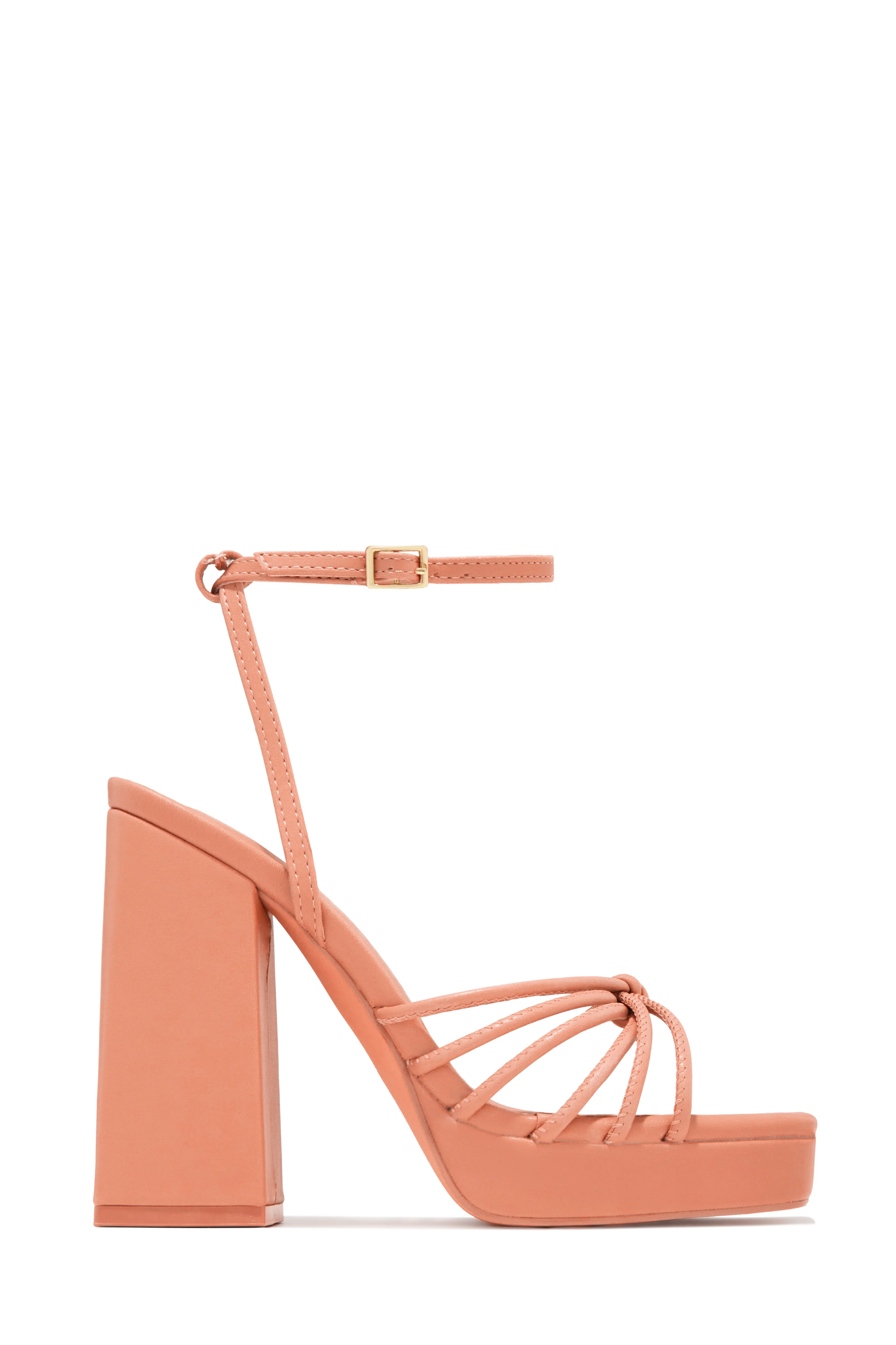 Lelia Platform Block Heels - Coral - Image 5