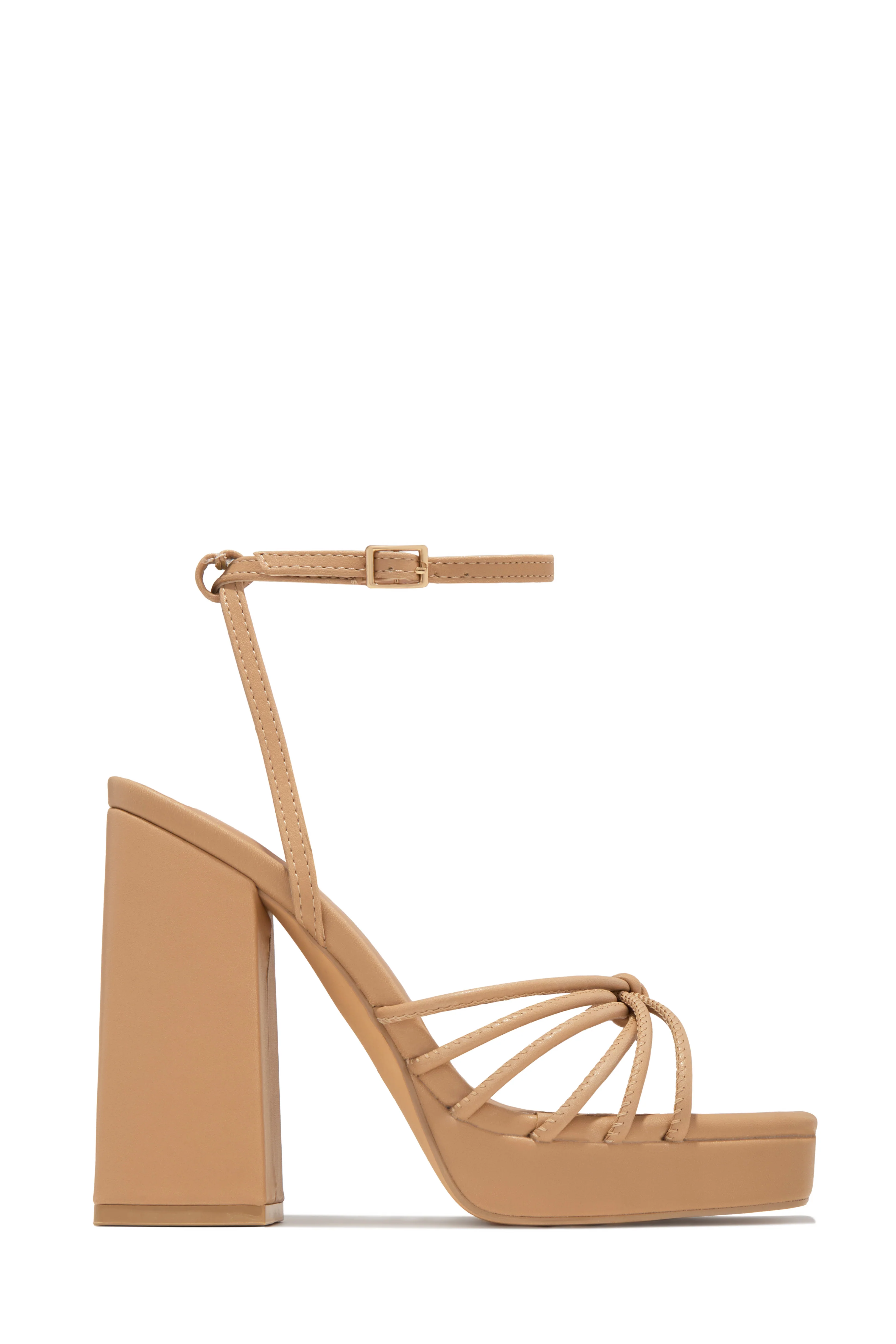 Lelia Platform Block Heels - Nude - Image 5