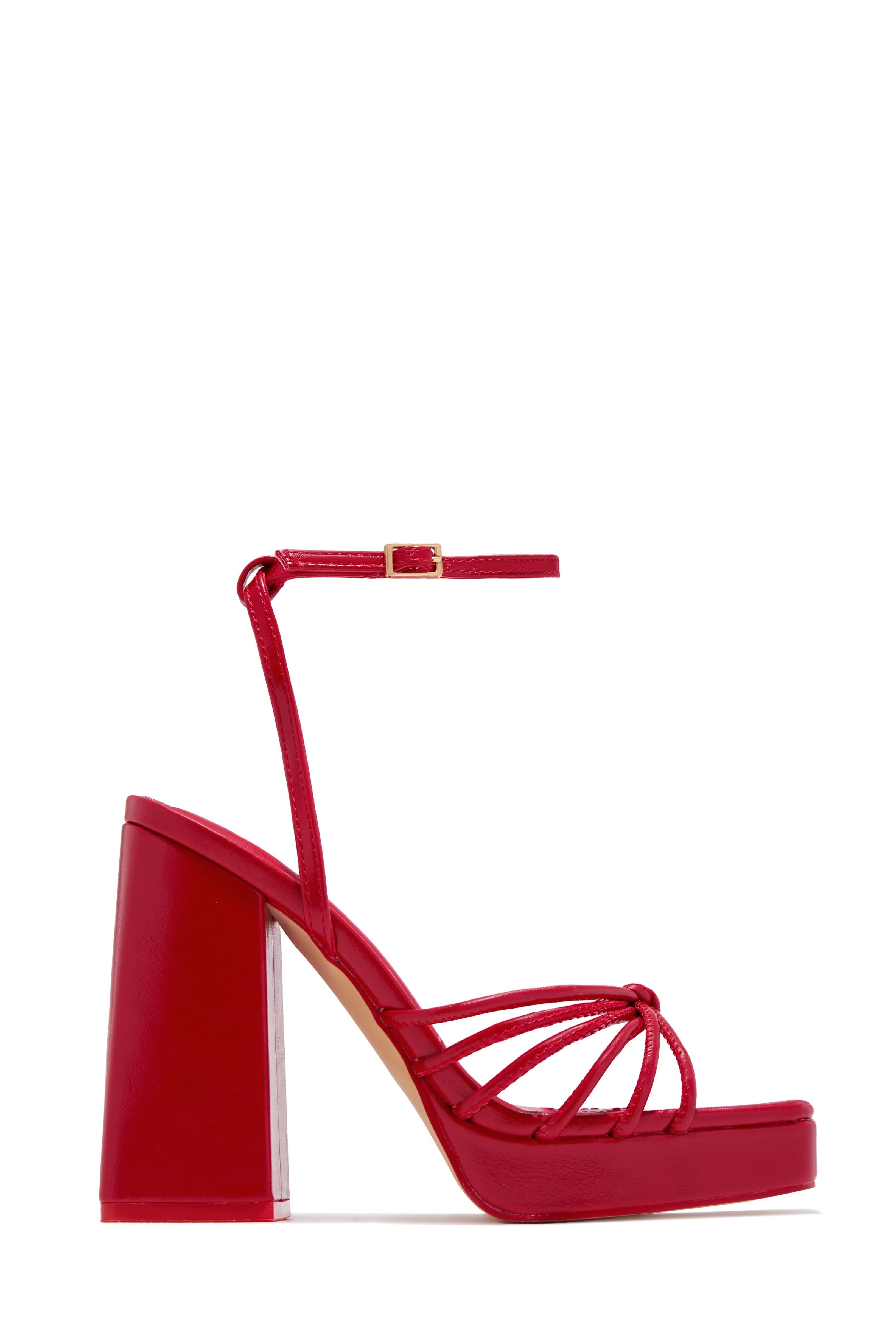 Lelia Platform Block Heels - Red - Image 5