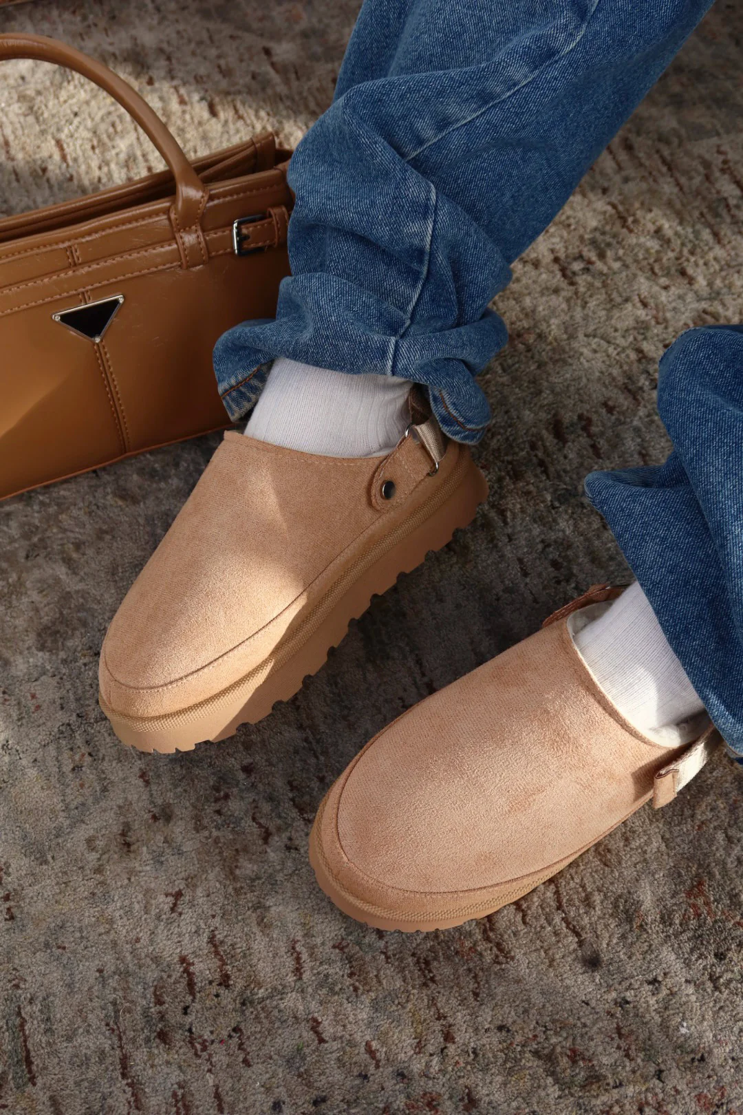 Let's Get Cozy Slip On Flats - Oatmeal