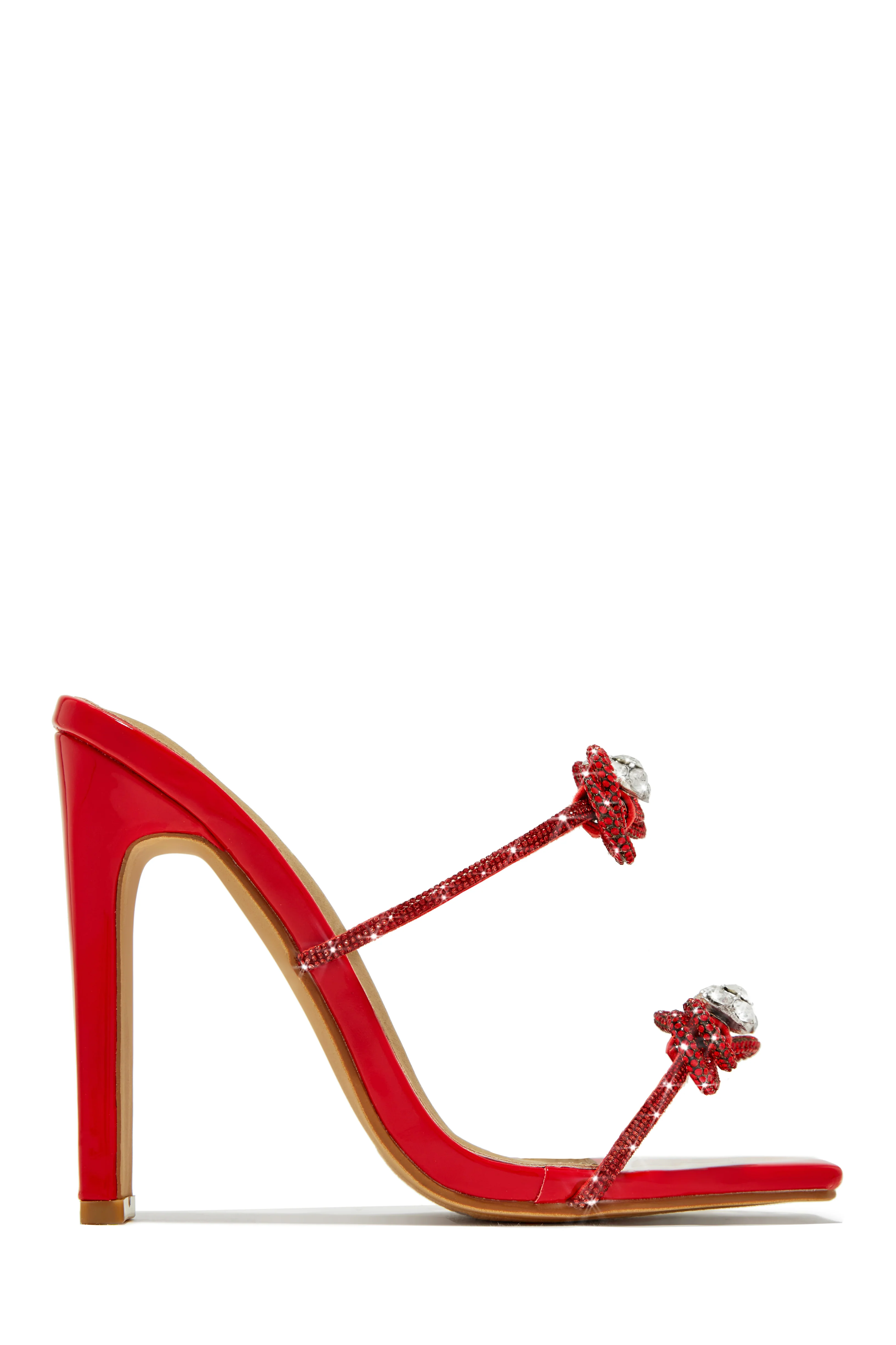 Life Is A Party Embellished High Heel Mules - Red - Image 8