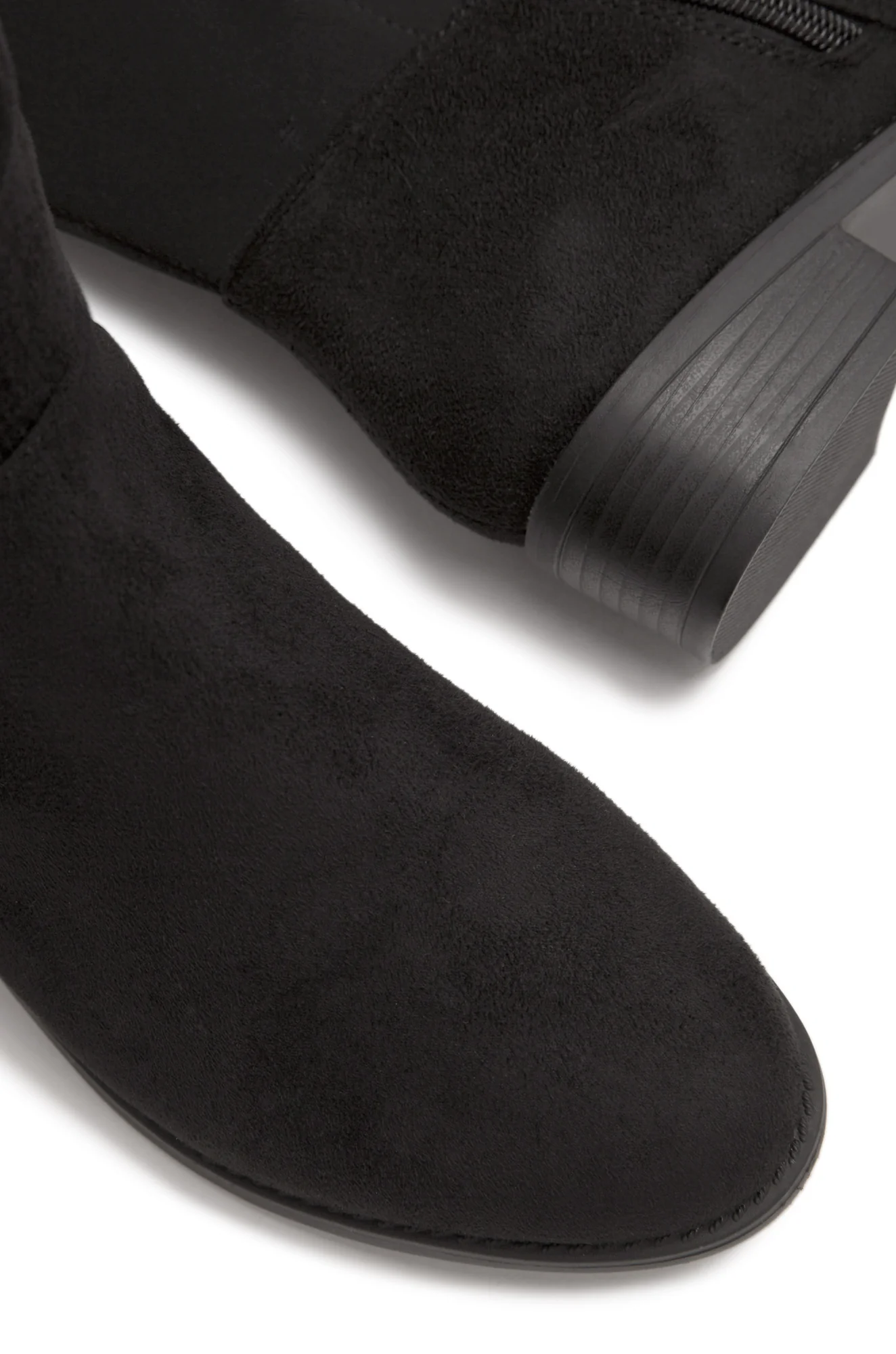 London Flat Over The Knee Boots - Black Suede - Image 2