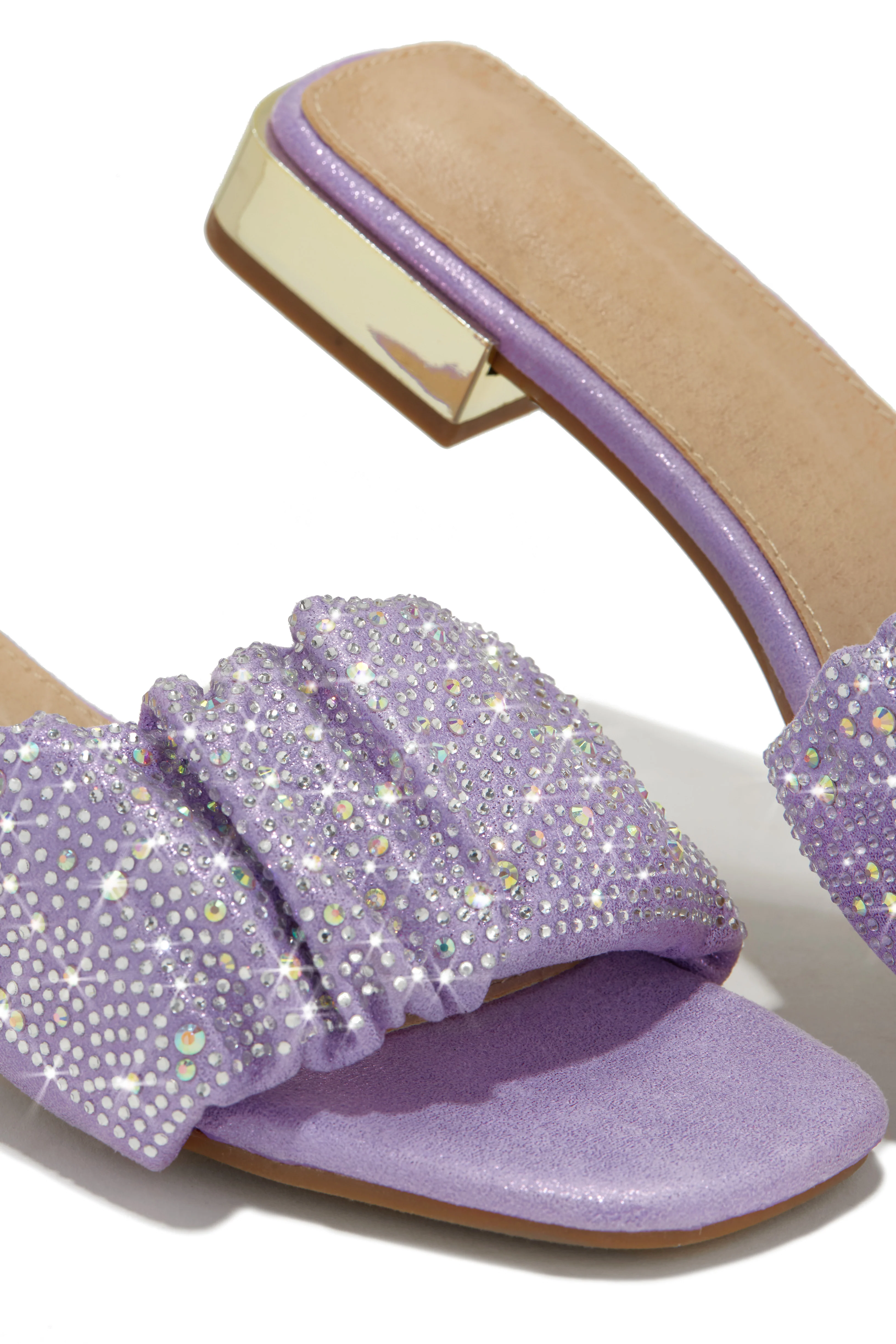 Long Weekend Ready Embellished Slip On Sandals - Lilac - Image 3