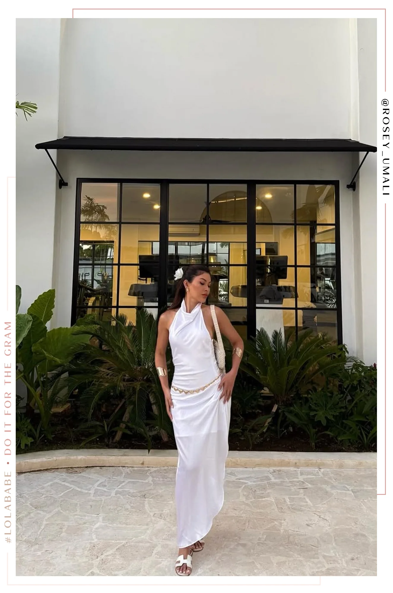 Love Oasis Halter Neck Satin Dress - White - Image 10