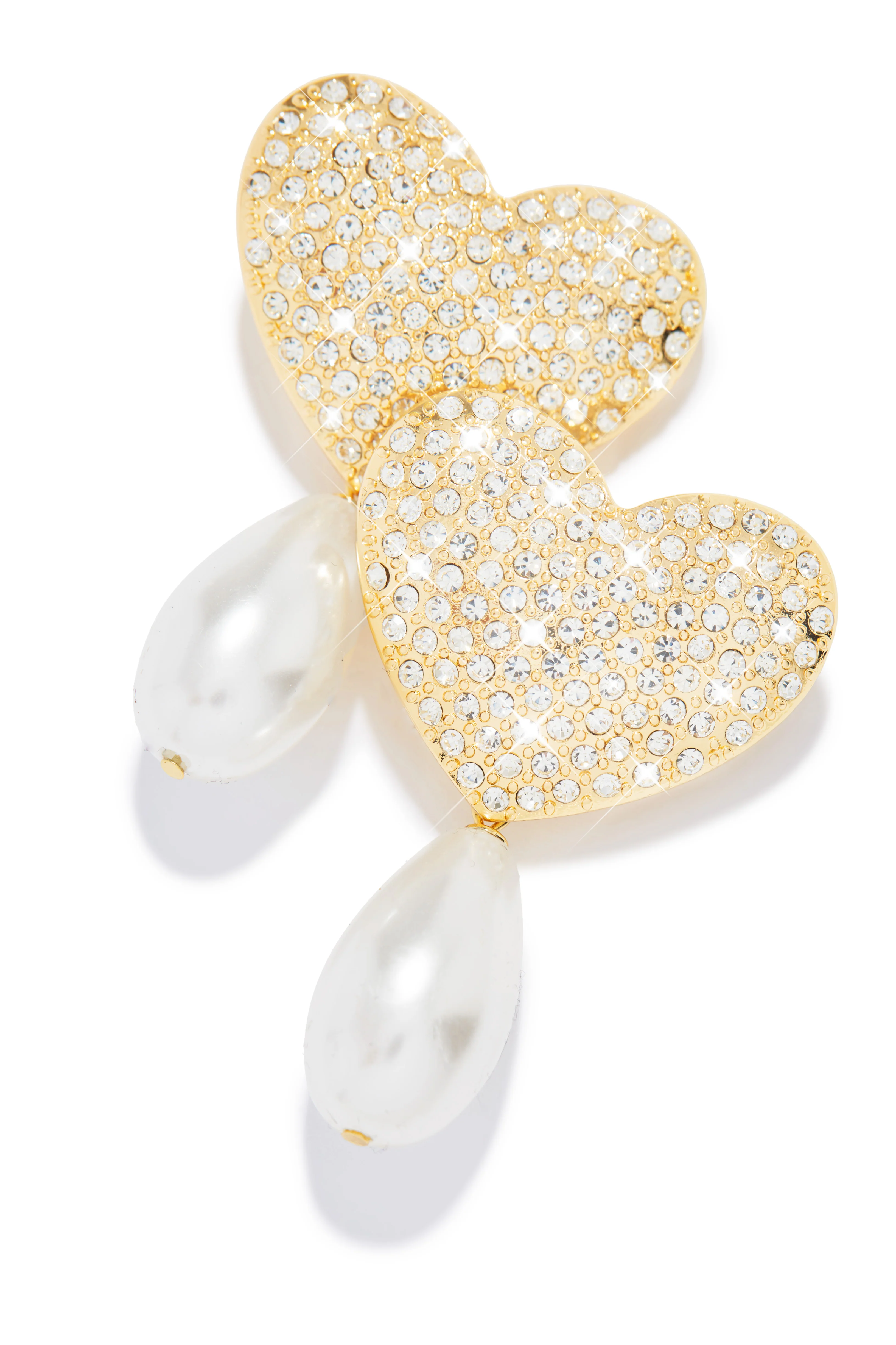 Lover Embellished Heart Earring - Silver - Image 4
