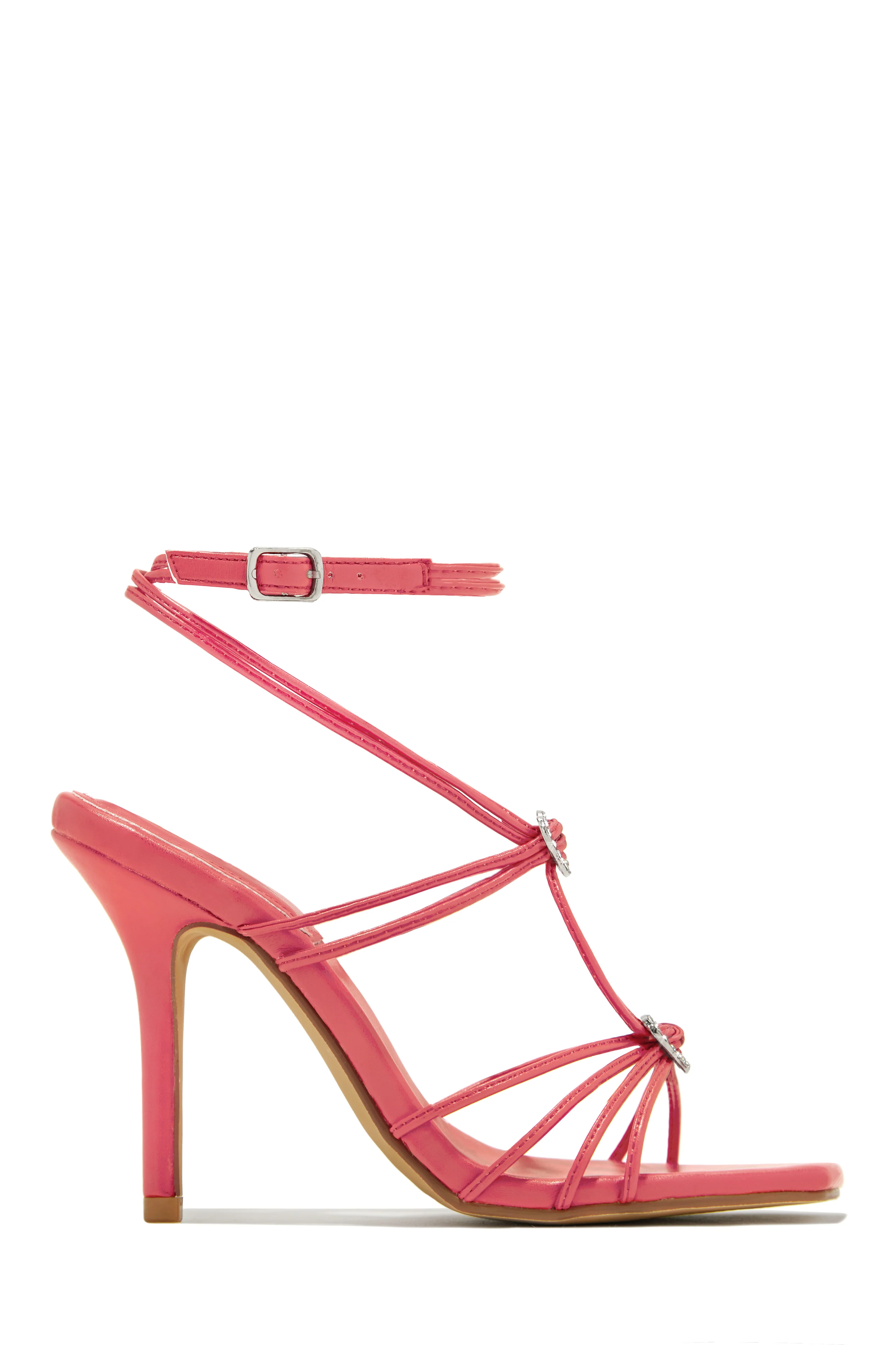 Lovestruck Embellished Strappy High Heels - Pink - Image 4