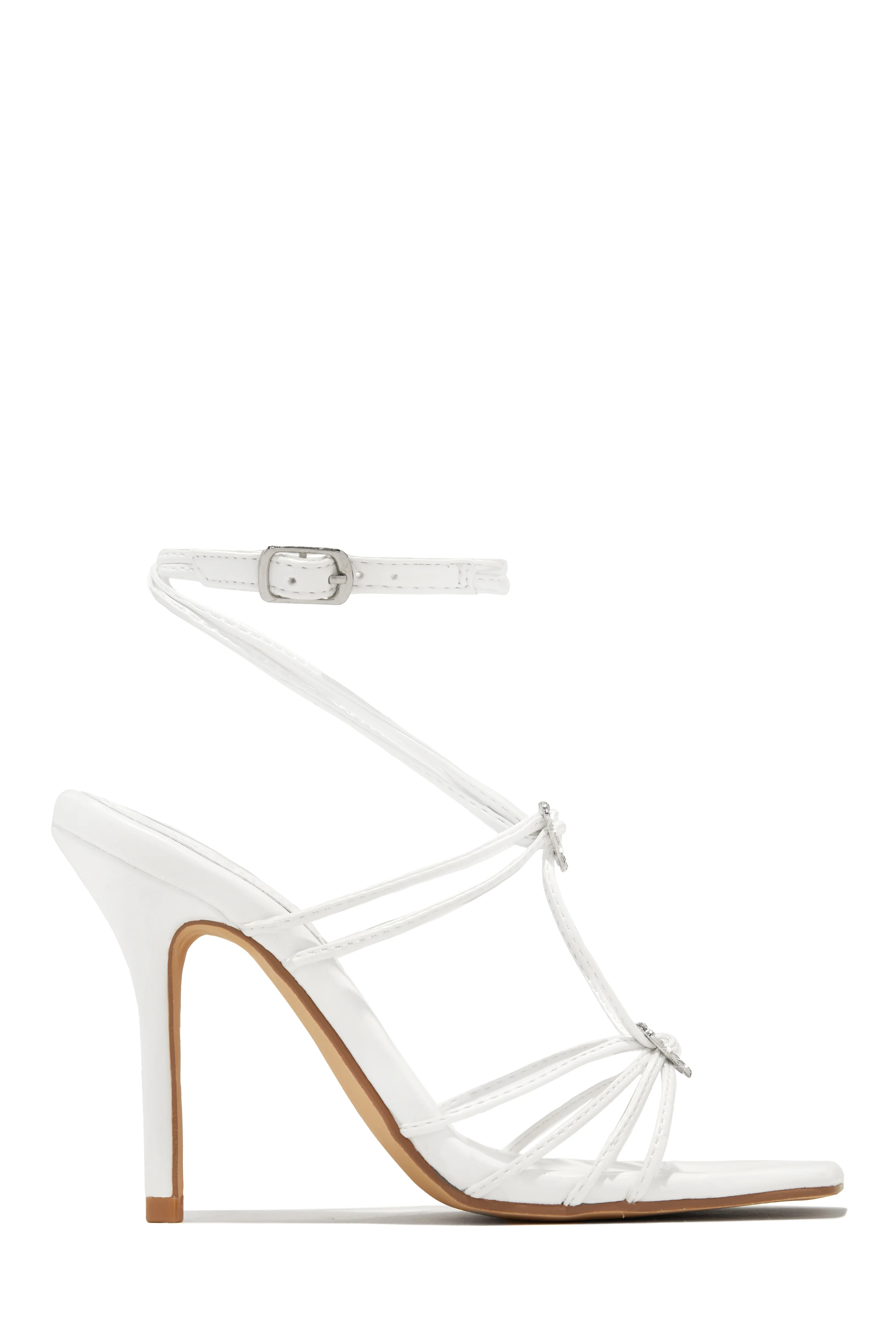 Lovestruck Embellished Strappy High Heels - White - Image 4