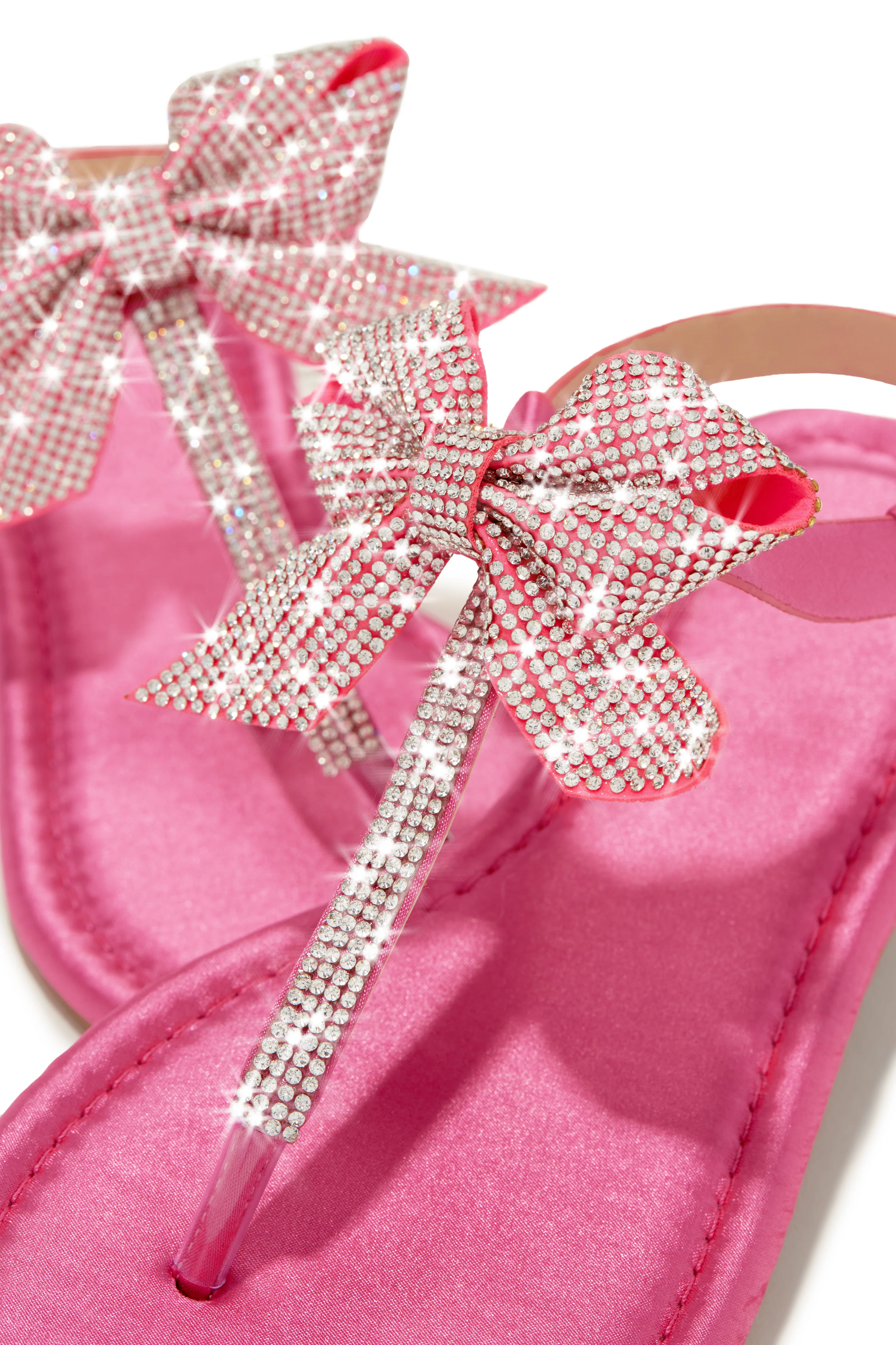 Luxe Sunsets Embellished Thong Strap Sandals - Pink - Image 3