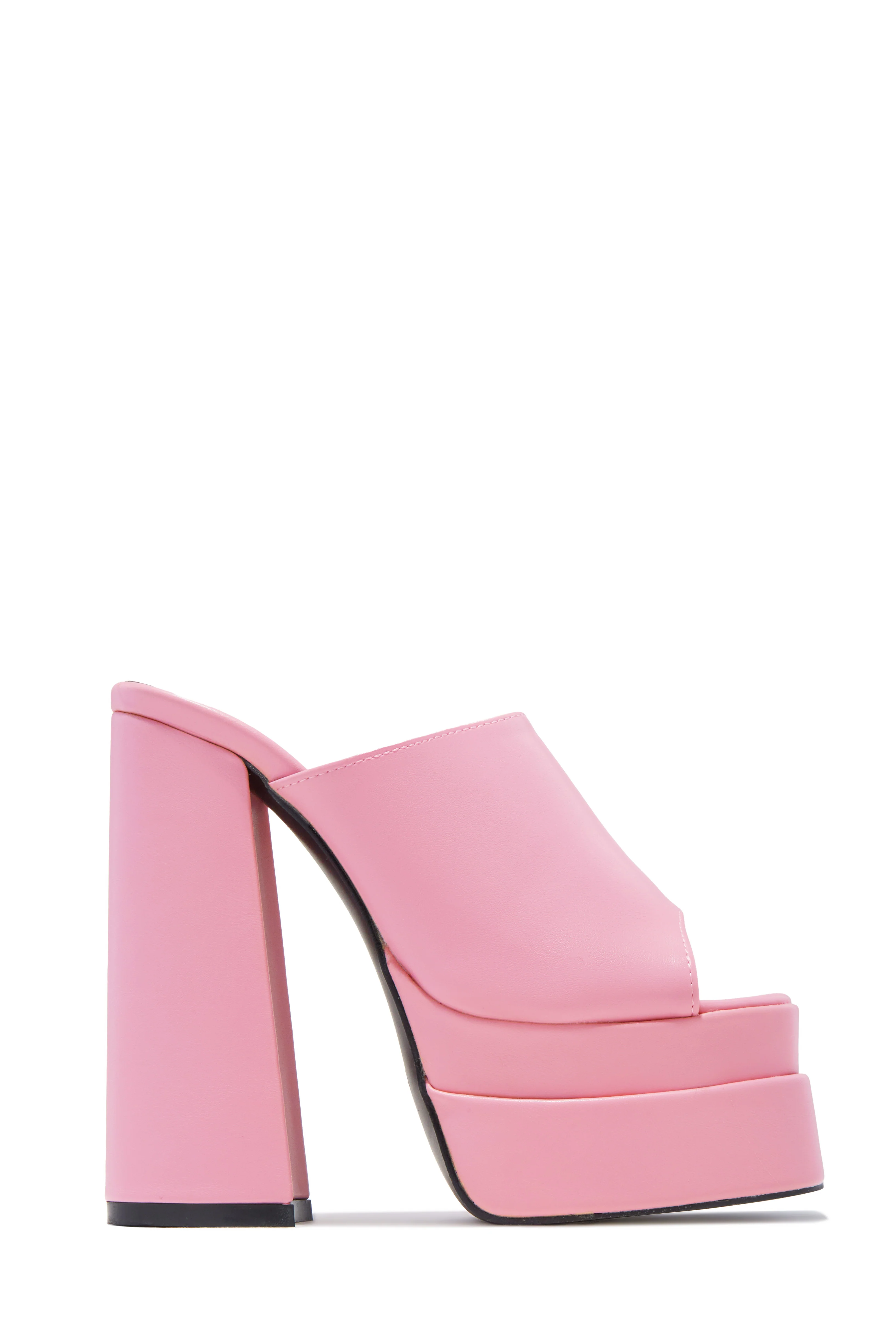Lynden Platform Block Heel Mules - Pink - Image 6