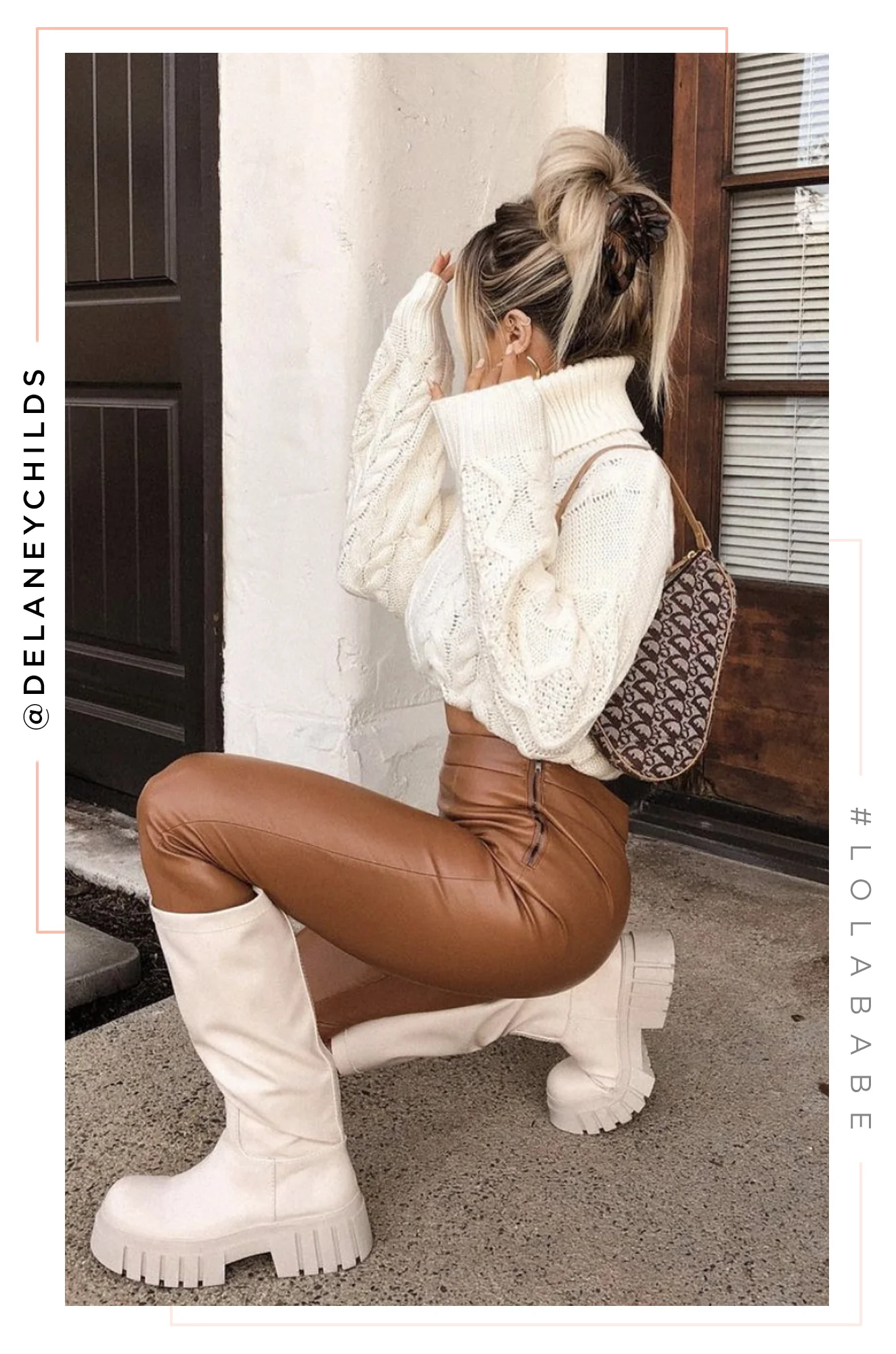 Make Jaws Drop High Waist Skinny PU Pant - Camel - Image 4