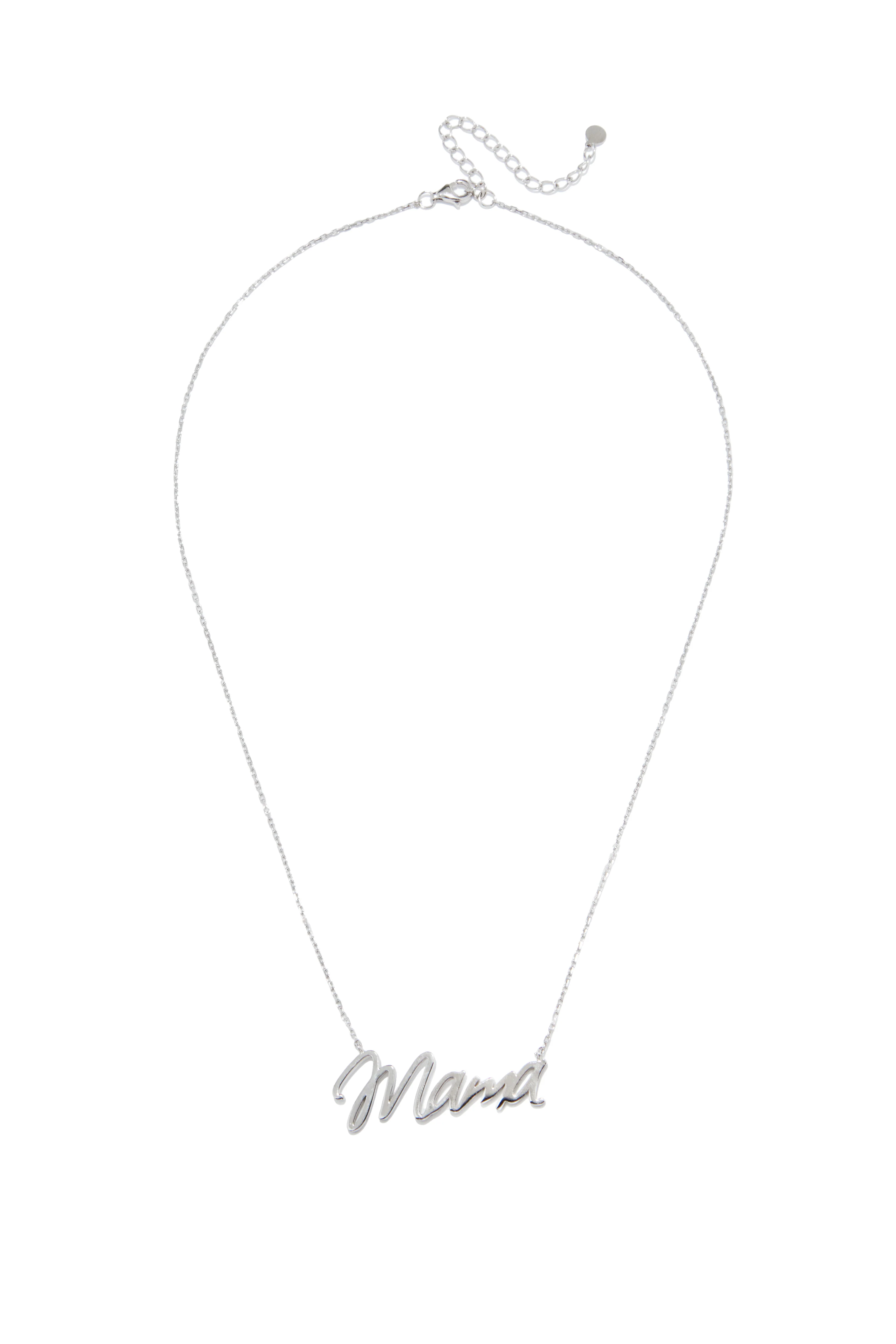 Mama Scripted Sterling Silver Necklace - Silver - Image 3