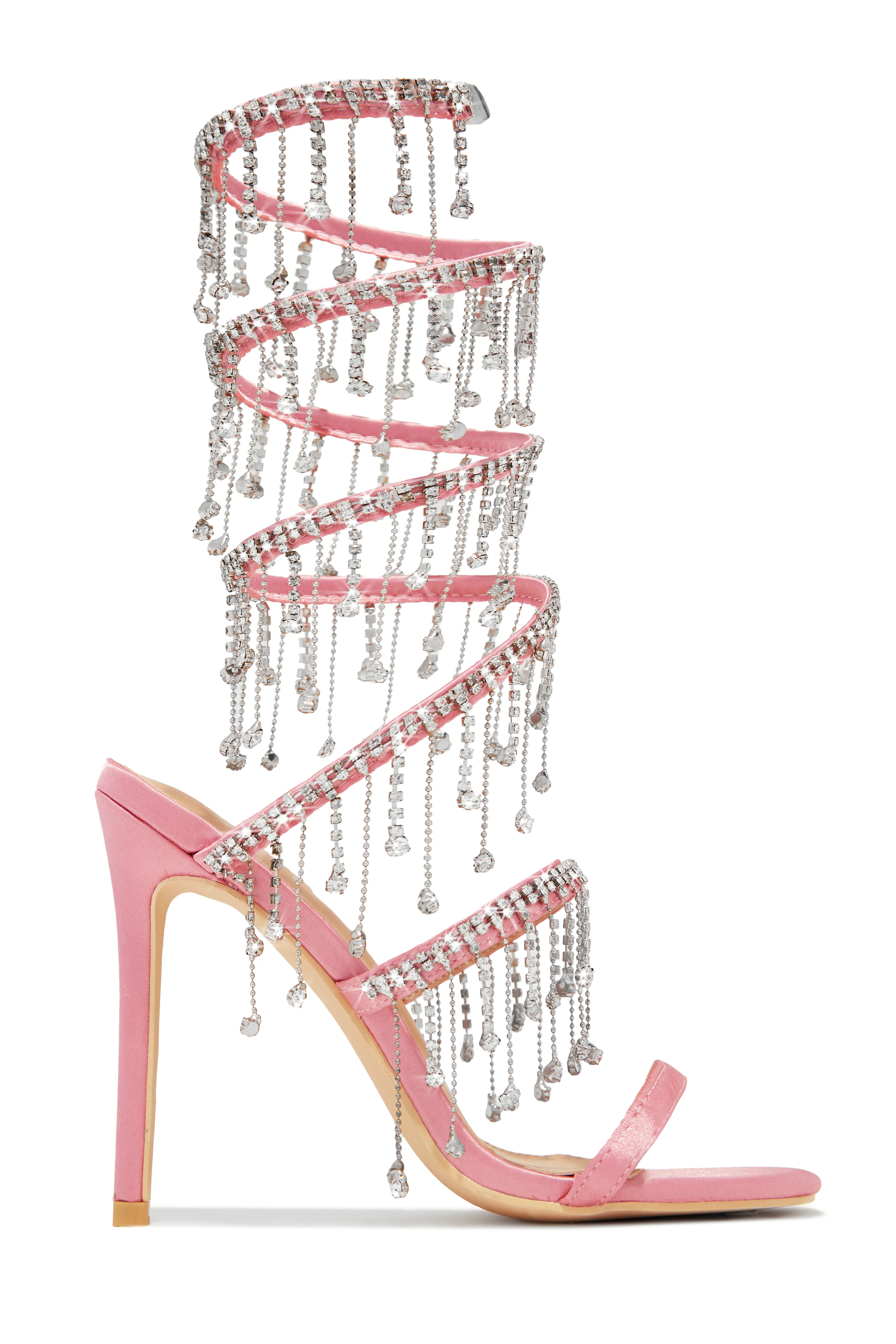 Mariah Embellished Around The Ankle Coil Heels - Black - Image 13