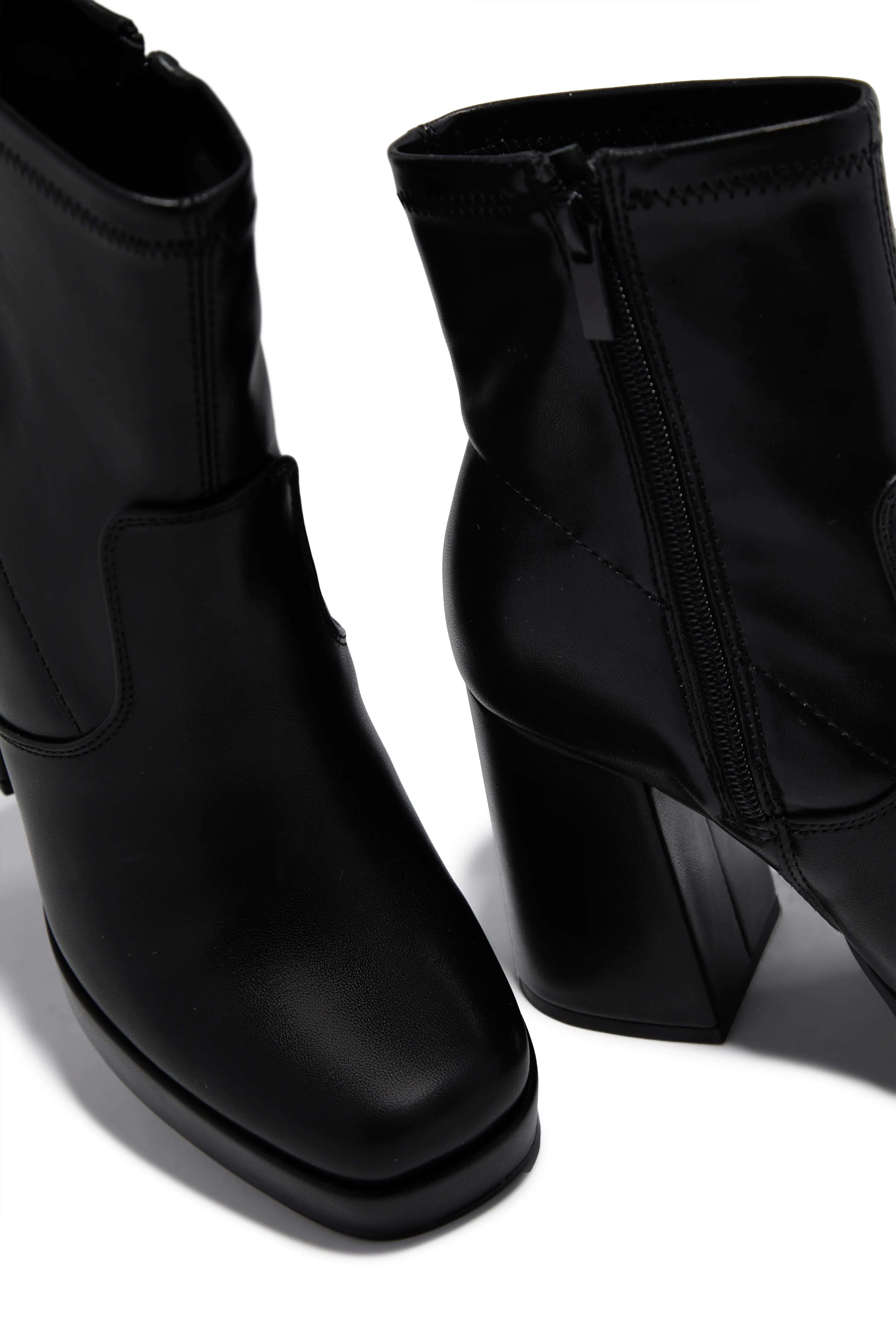 Masey Platform Block Heel Ankle Boots - Black - Image 2