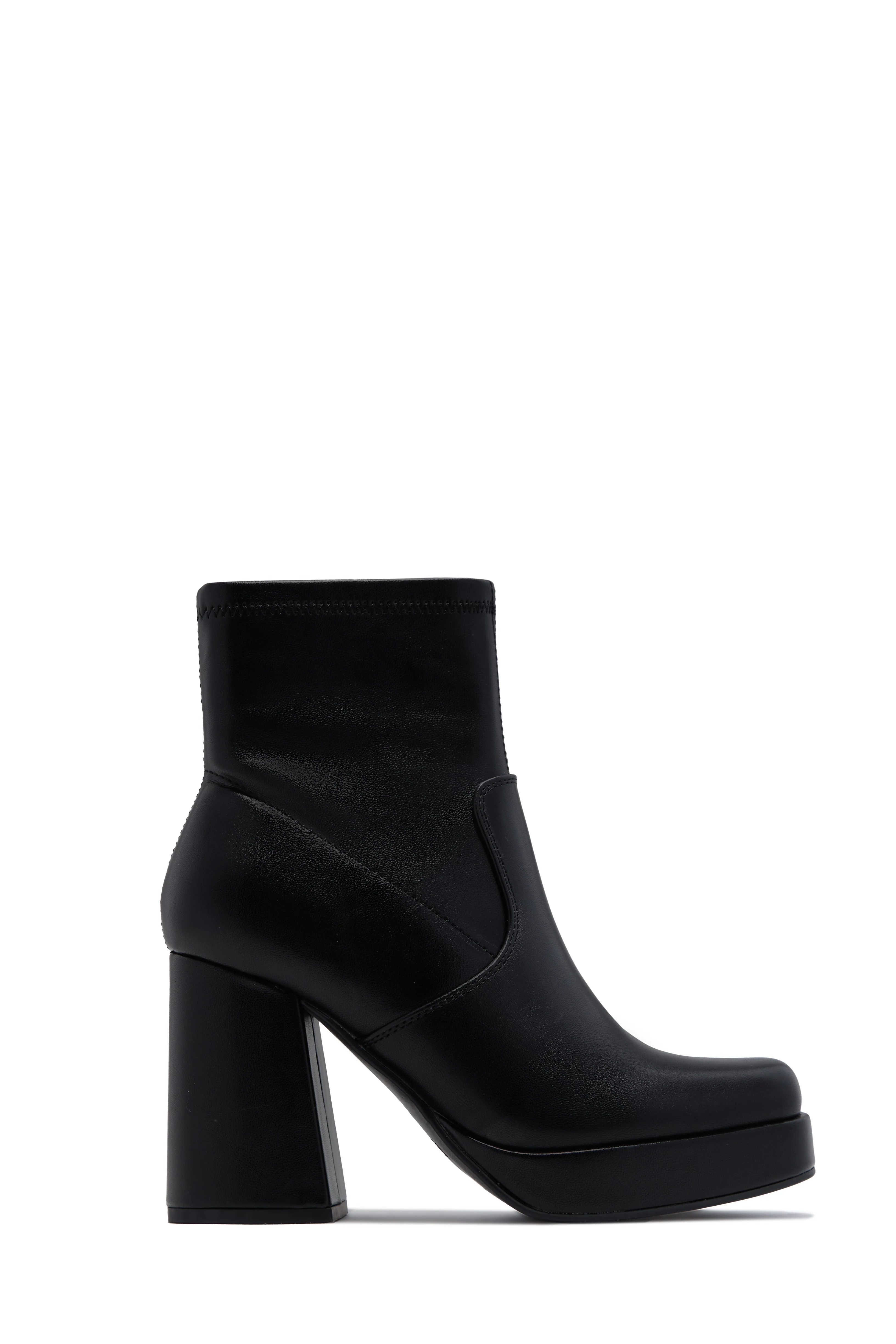Masey Platform Block Heel Ankle Boots - Black - Image 5