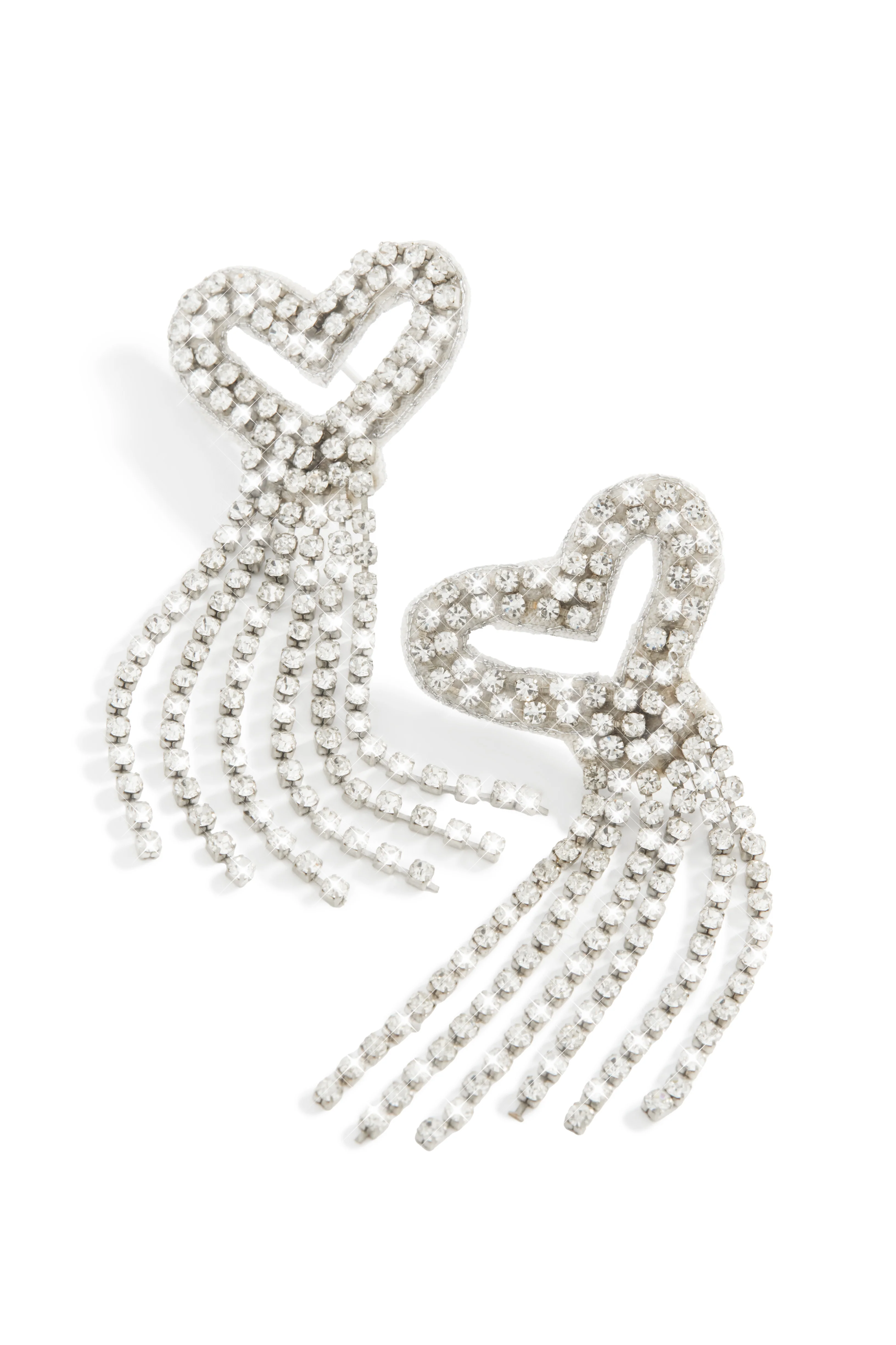 Mi Amore Embellished Dangle Earring - Silver - Image 4