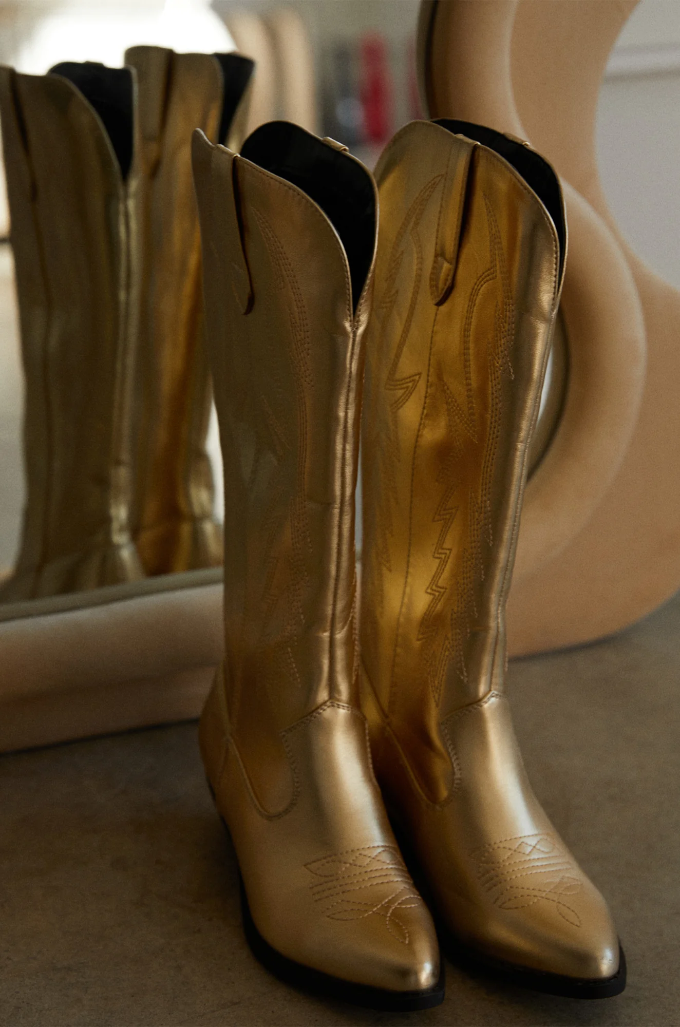 Millie Western Boots - Gold - Image 3
