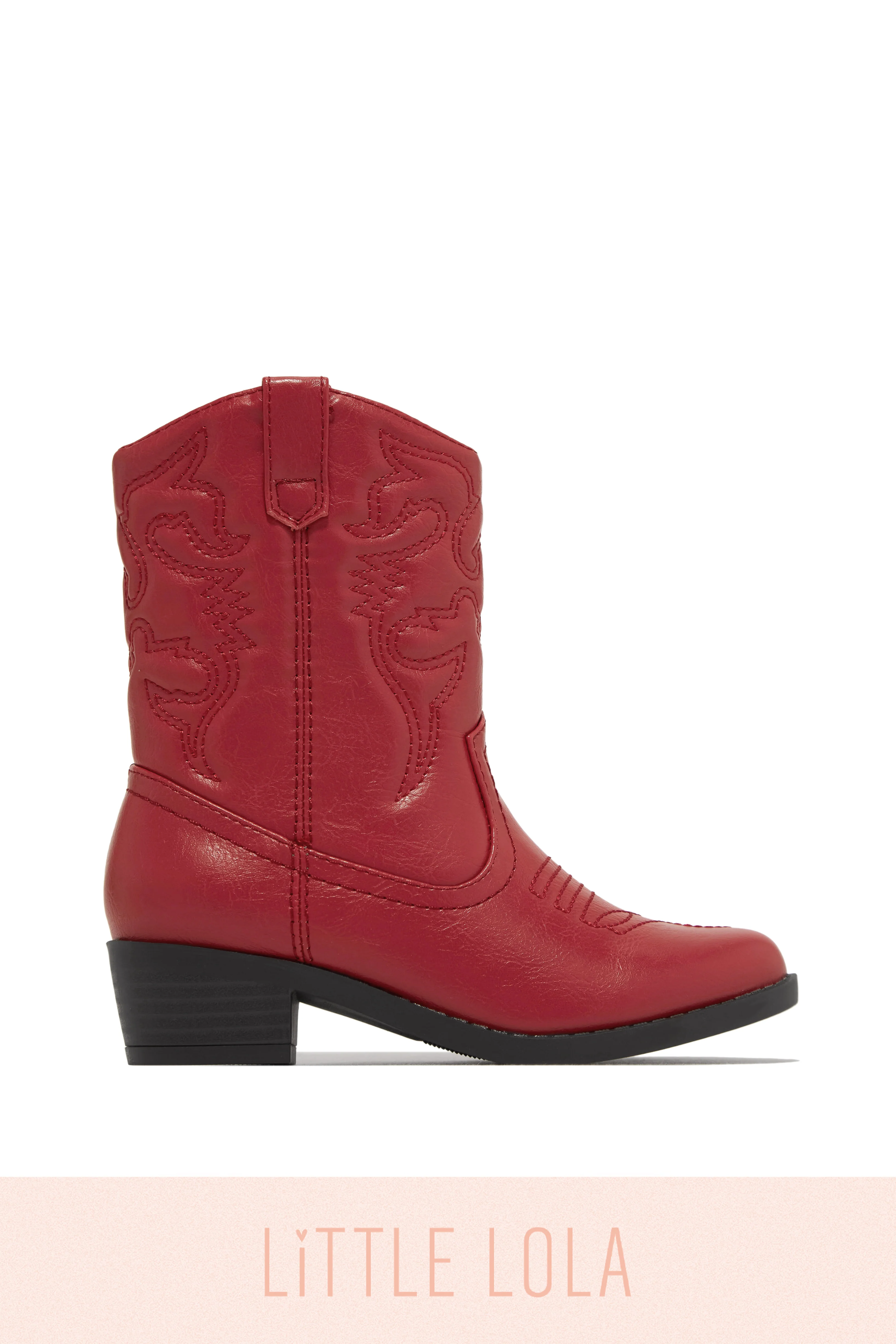 Mini Libby Kids Cowgirl Boots - Red - Image 7
