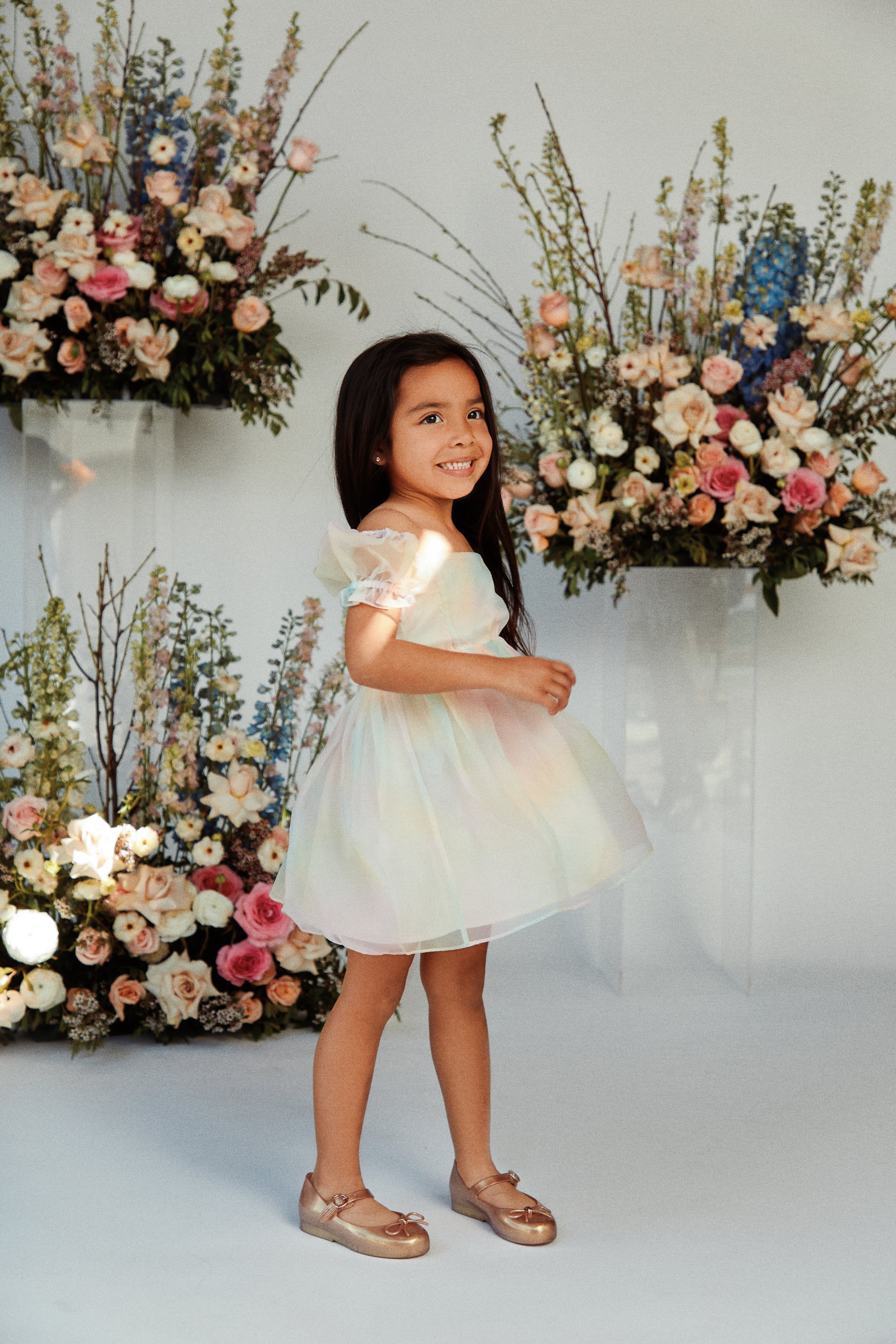 Mini Sadie Babydoll Dress - Pastel Print - Image 3