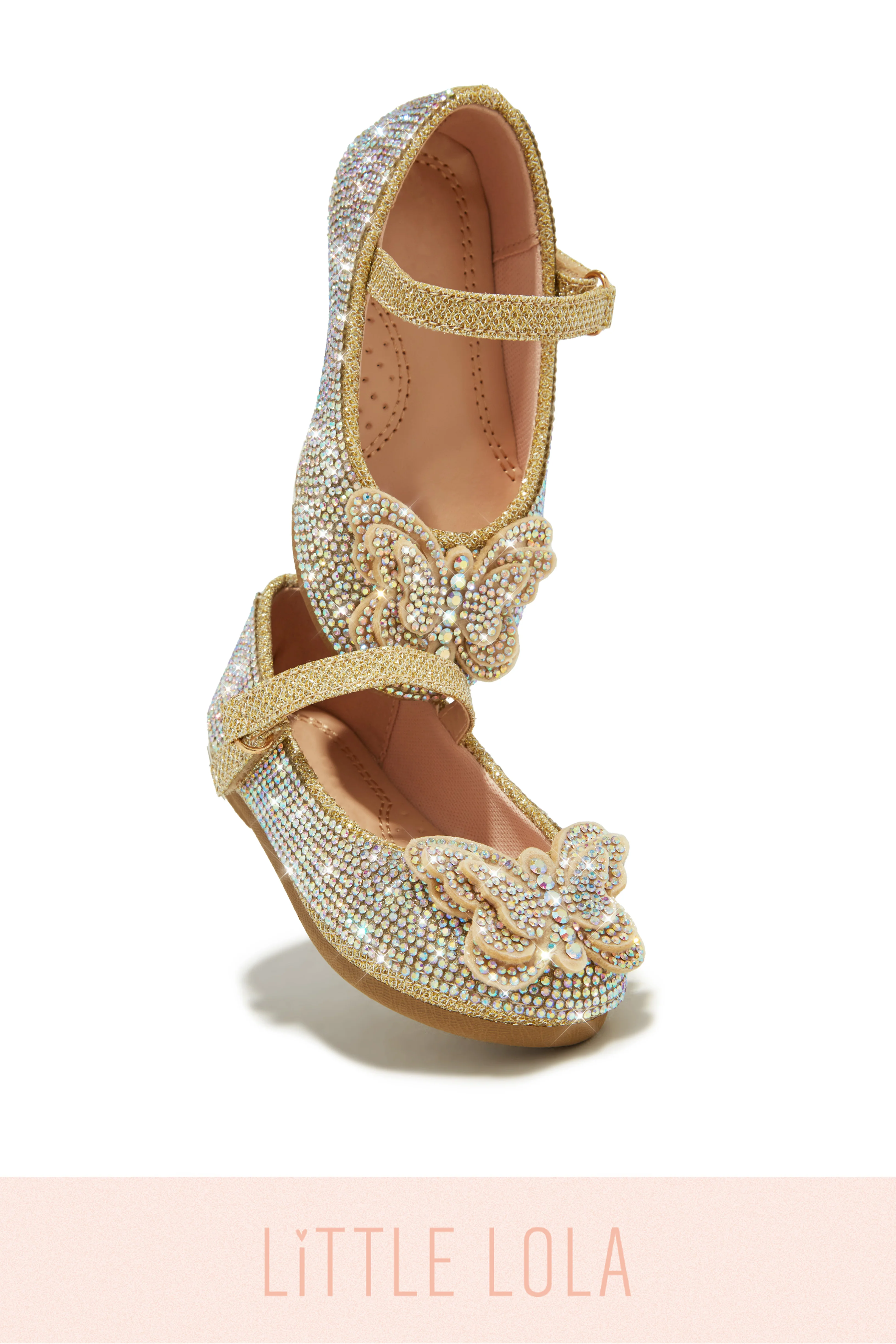 Mini Sweet Fantasy Embellished Flats - Gold - Image 3