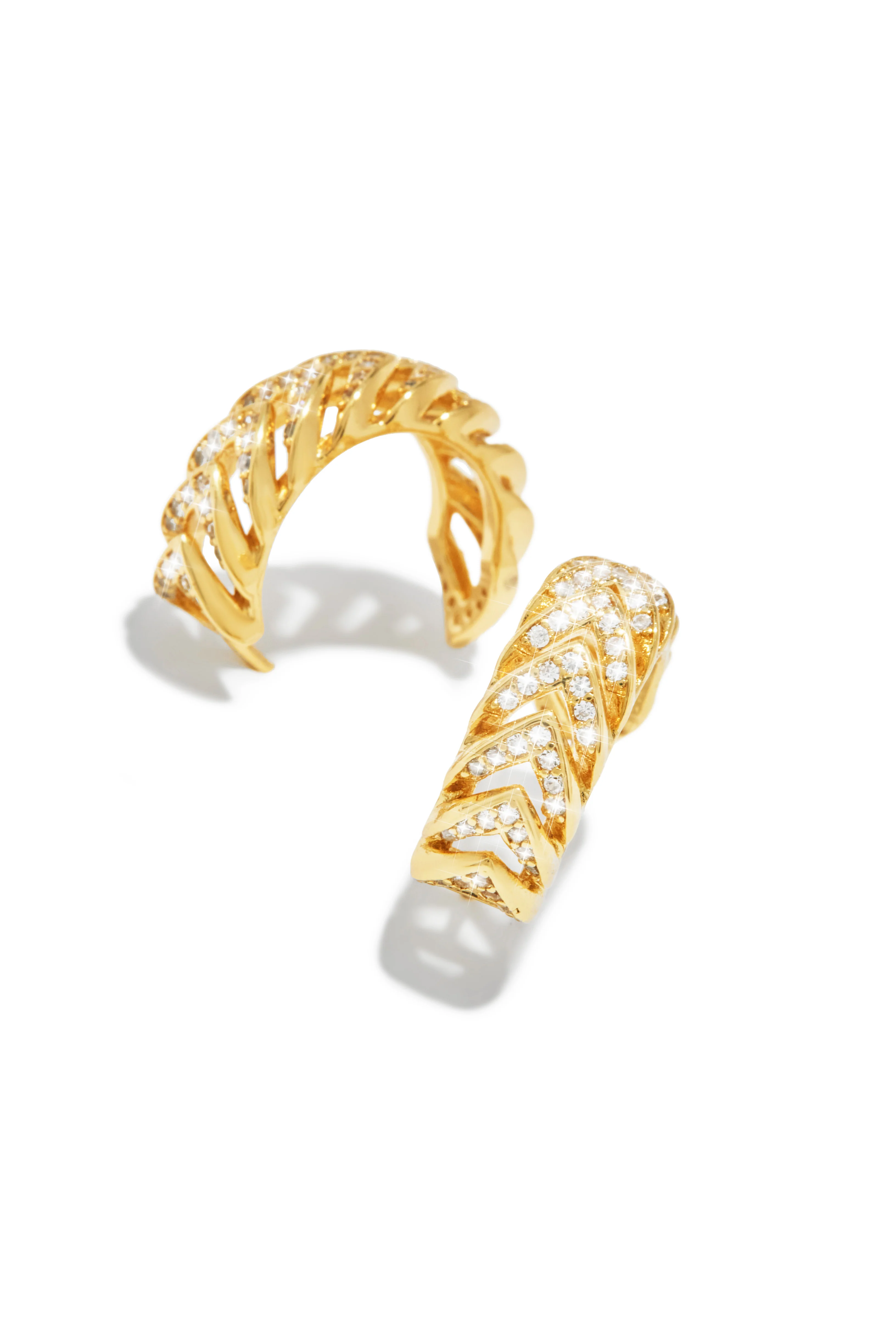 Alexa Embellished Hoop Earring - Gold - Image 4