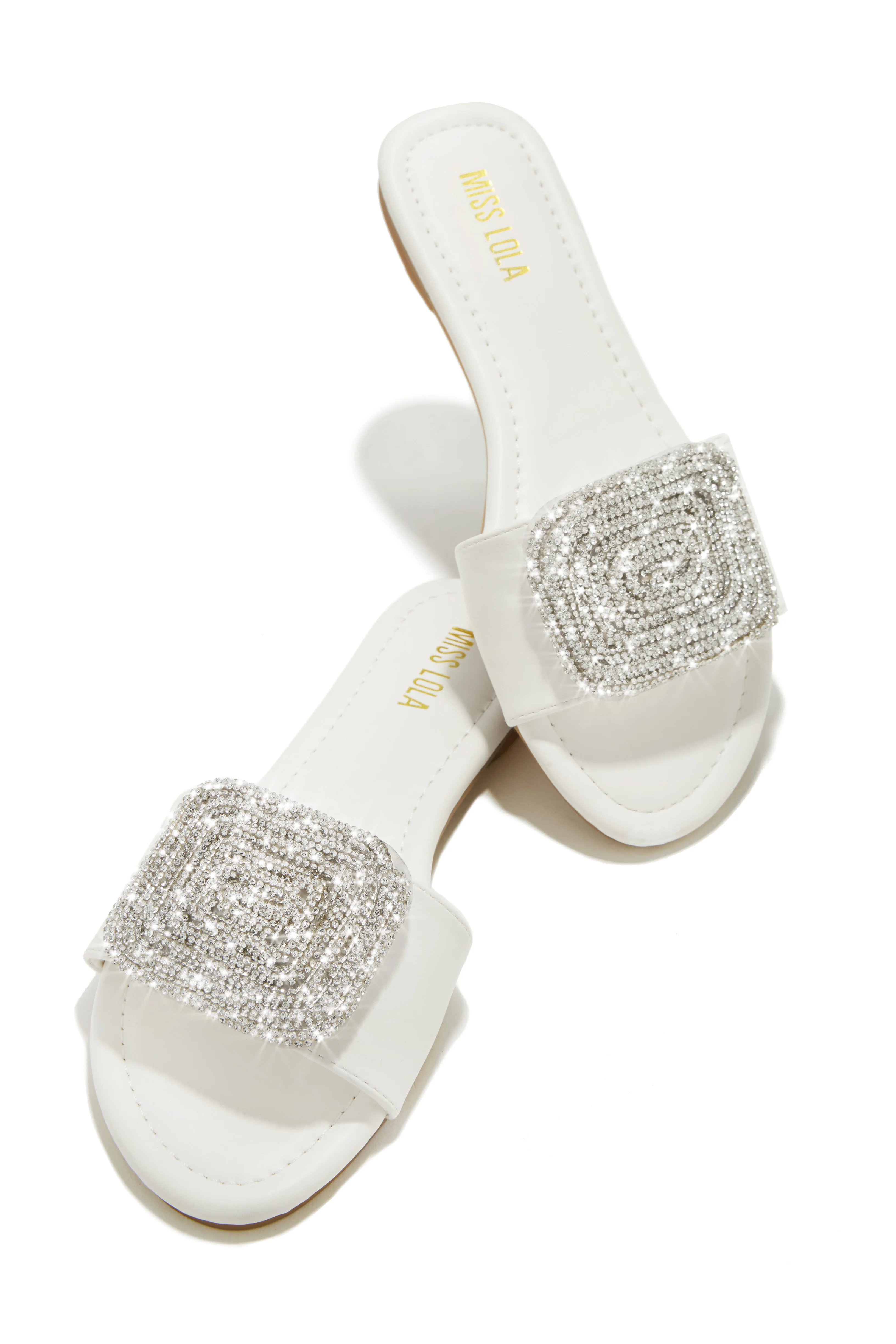 Beach Cocktail Embellished Slip On Sandals - Denim - Image 11
