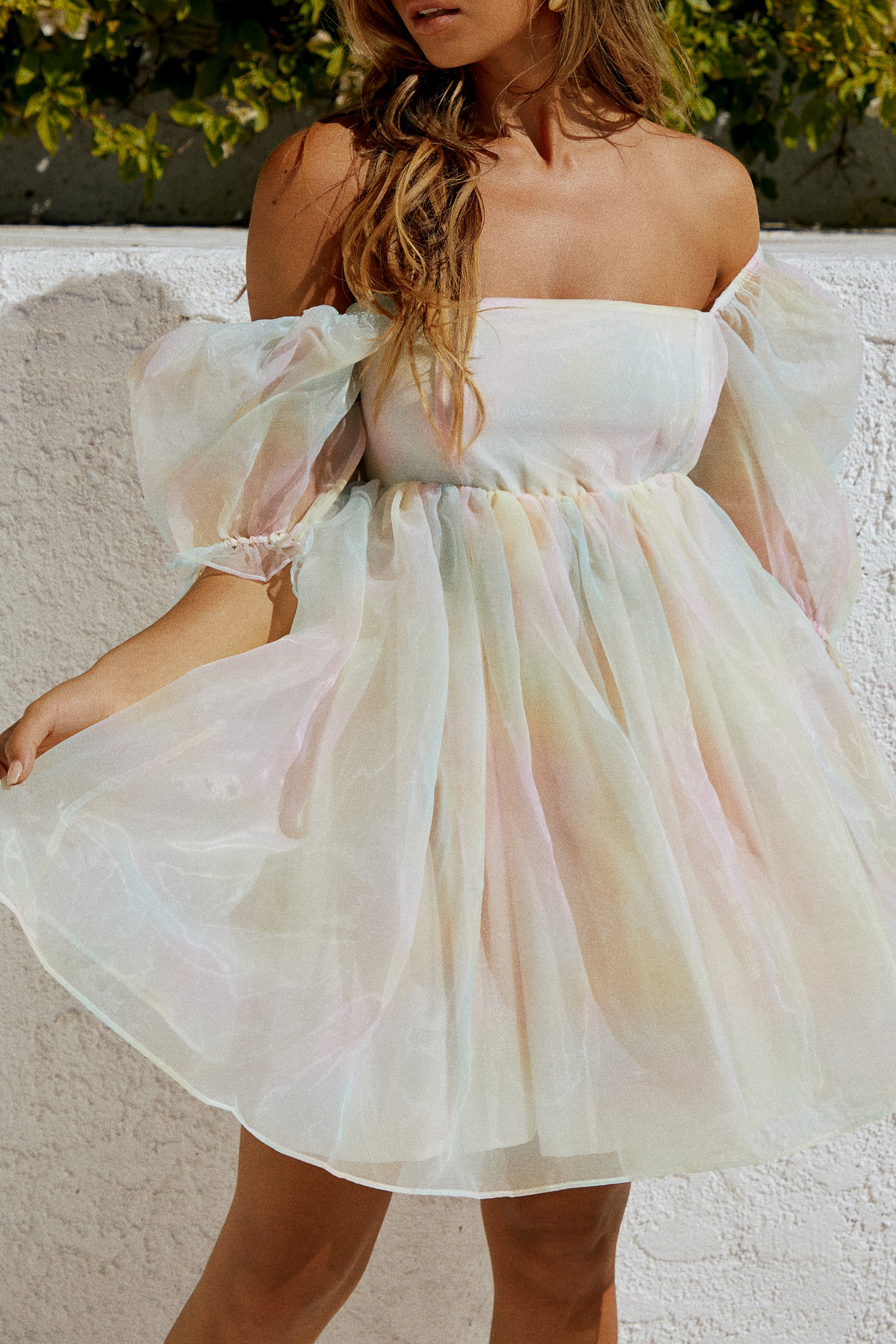 Sadie Babydoll Mini Dress - Pastel Print - Image 5