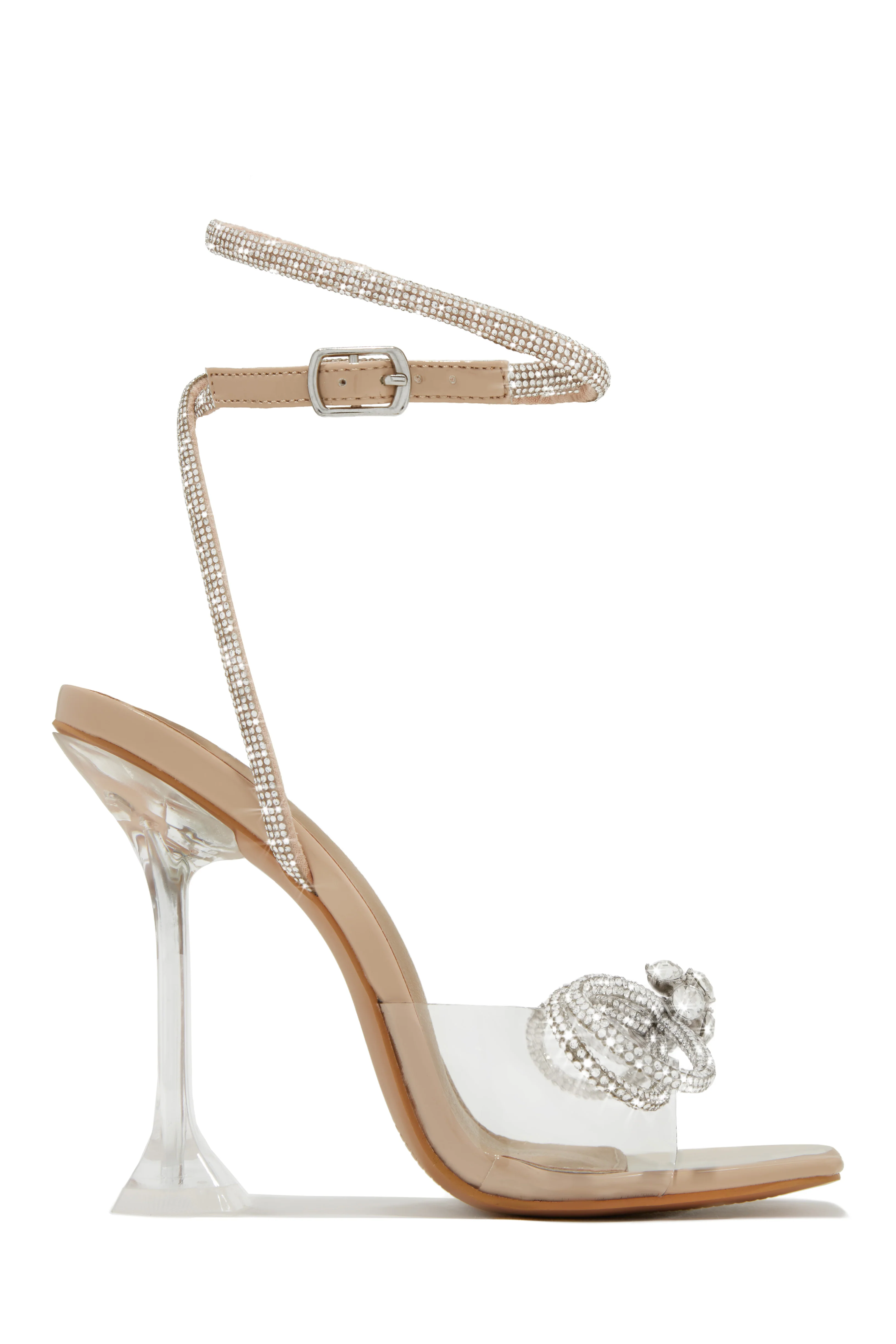 Amaria Embellished Bow Strap High Heels - Gold - Image 7
