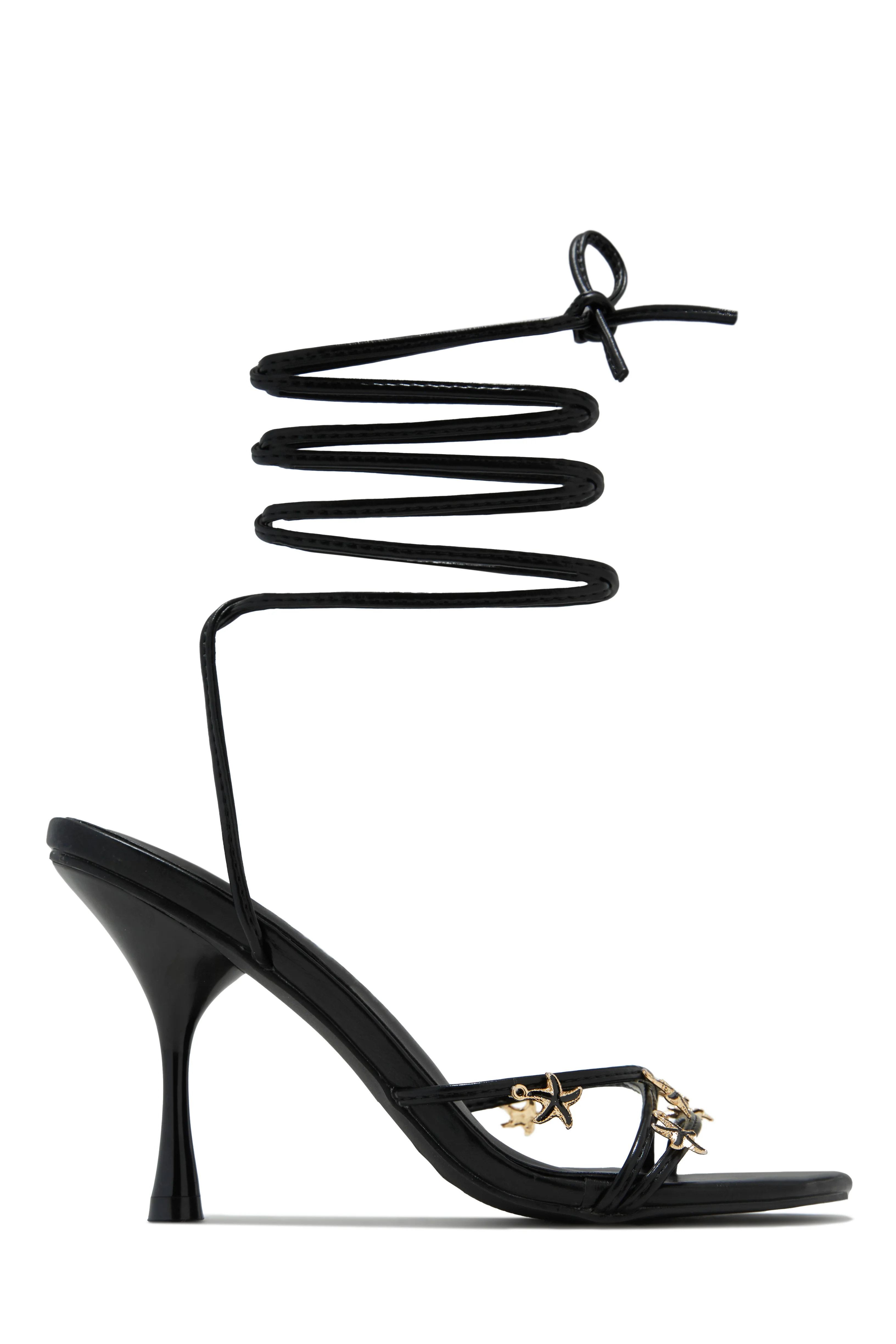 Nalani Lace Up Heels - Black - Image 3