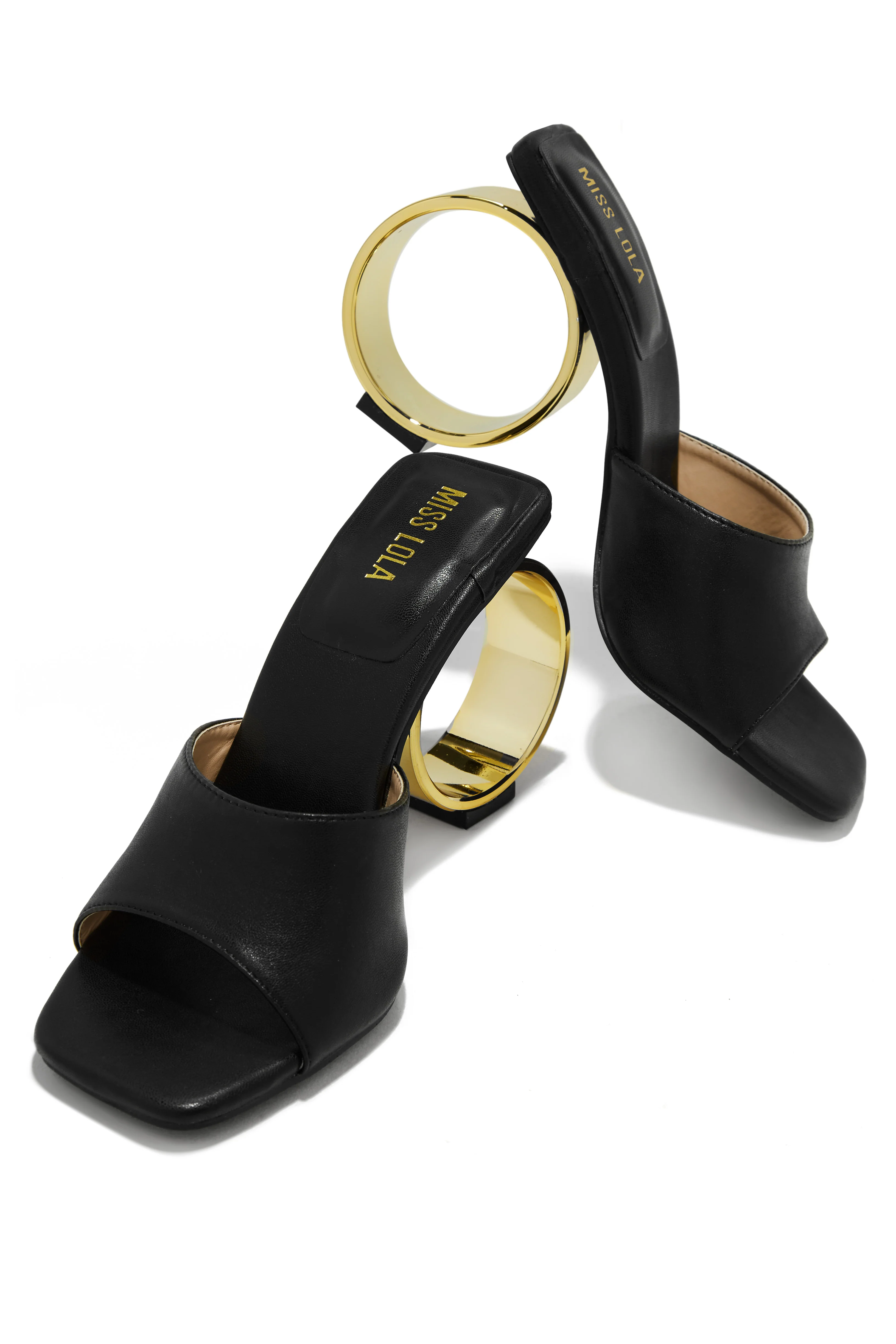 Naomi Sphere Heel Mules - Black - Image 4