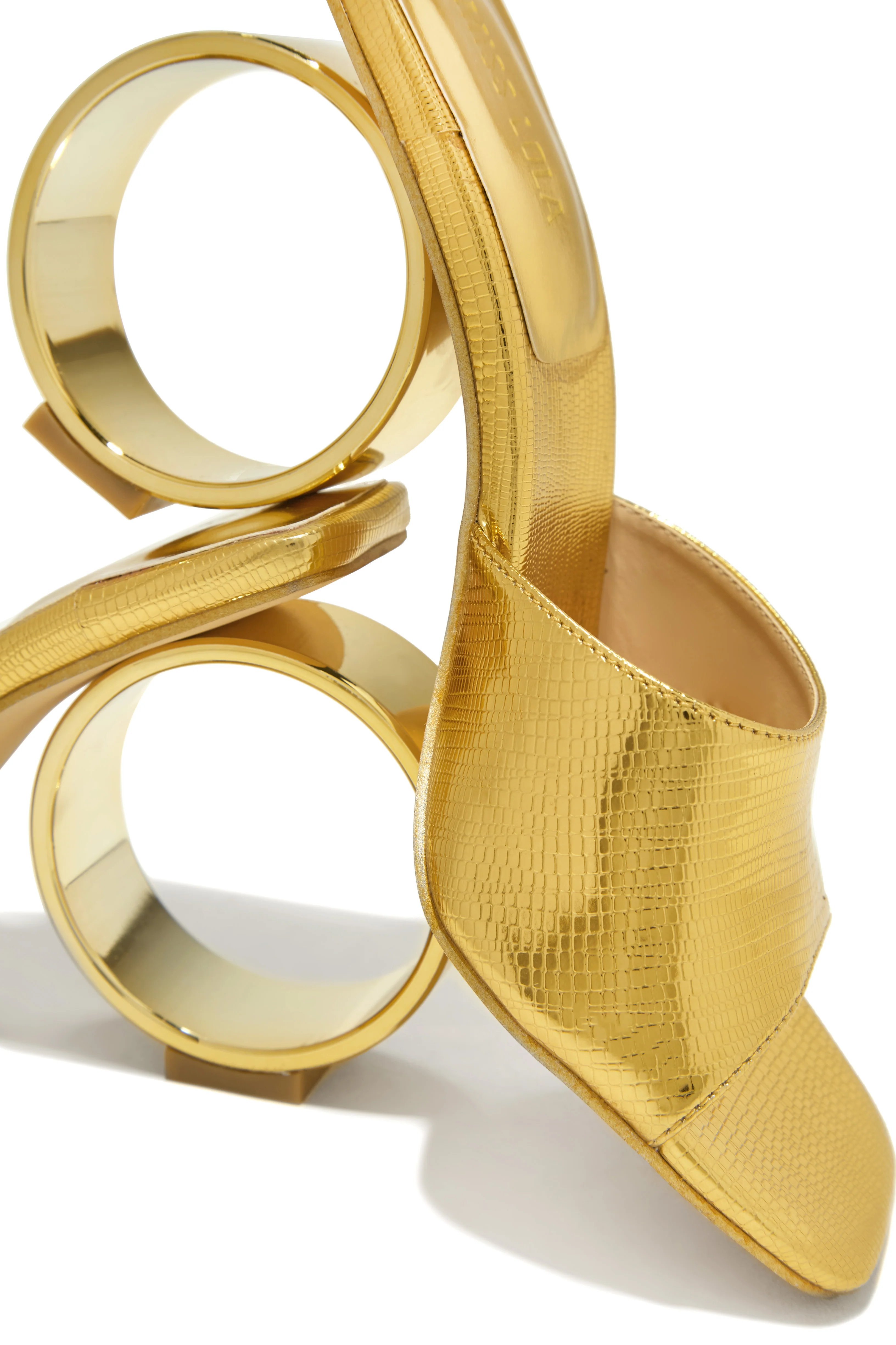 Naomi Sphere Heel Mules - Gold - Image 7