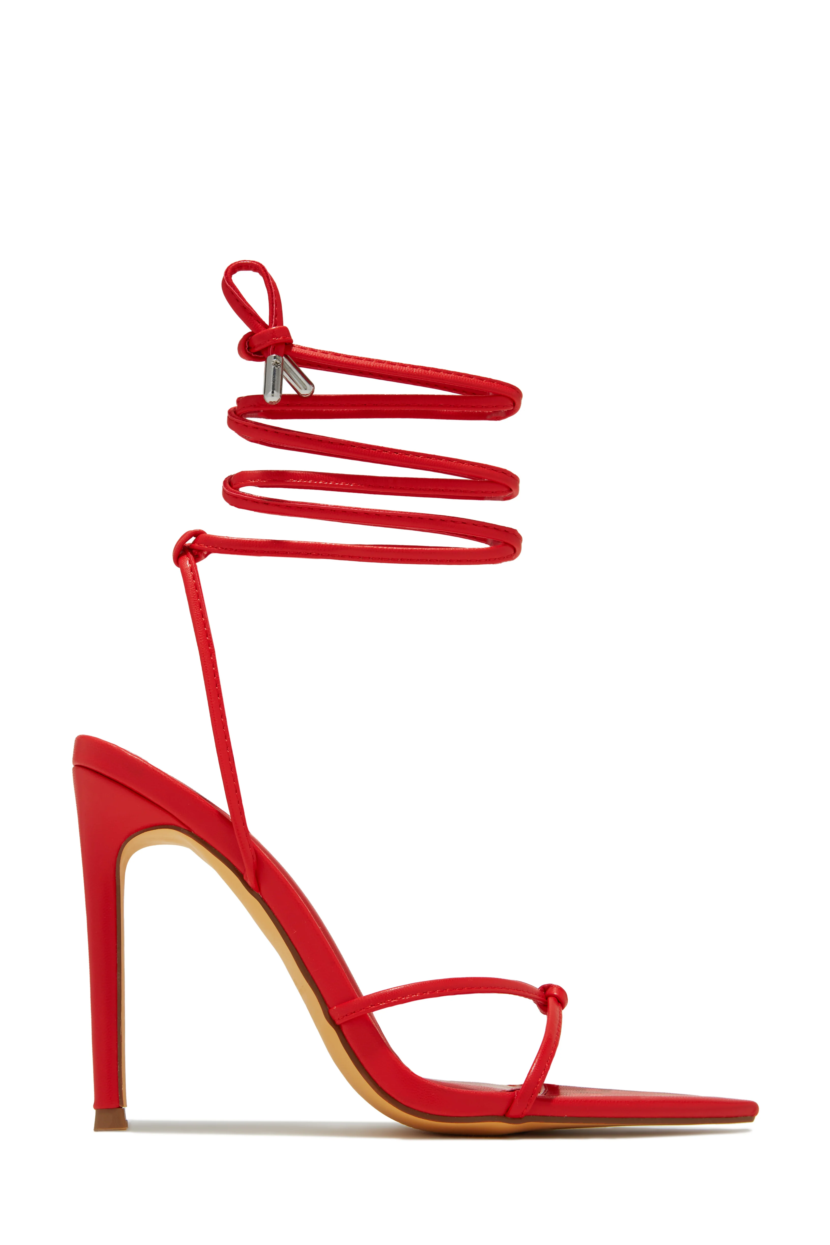 Nayeli Lace Up Single Sole Heels - Silver - Image 11