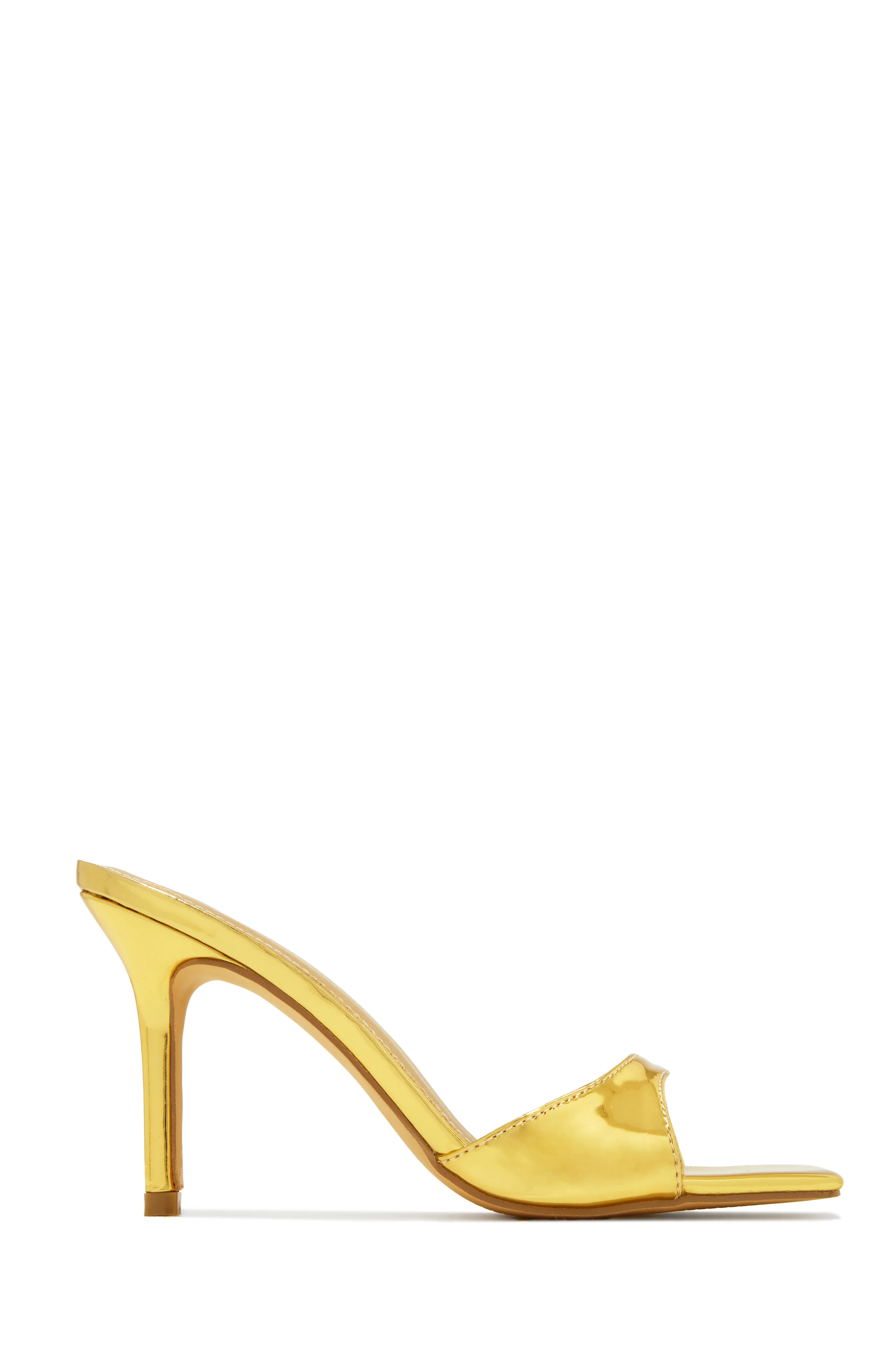 Nellie Mid Heel Mules - Gold - Image 3