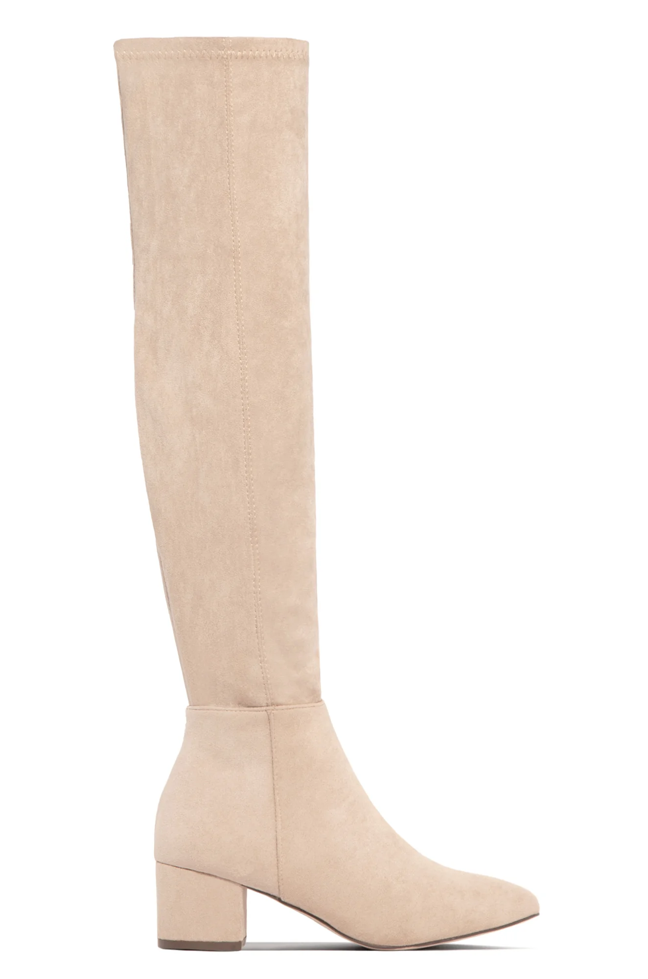 New Moon Over The Knee Block Heel Boots - Black - Image 6