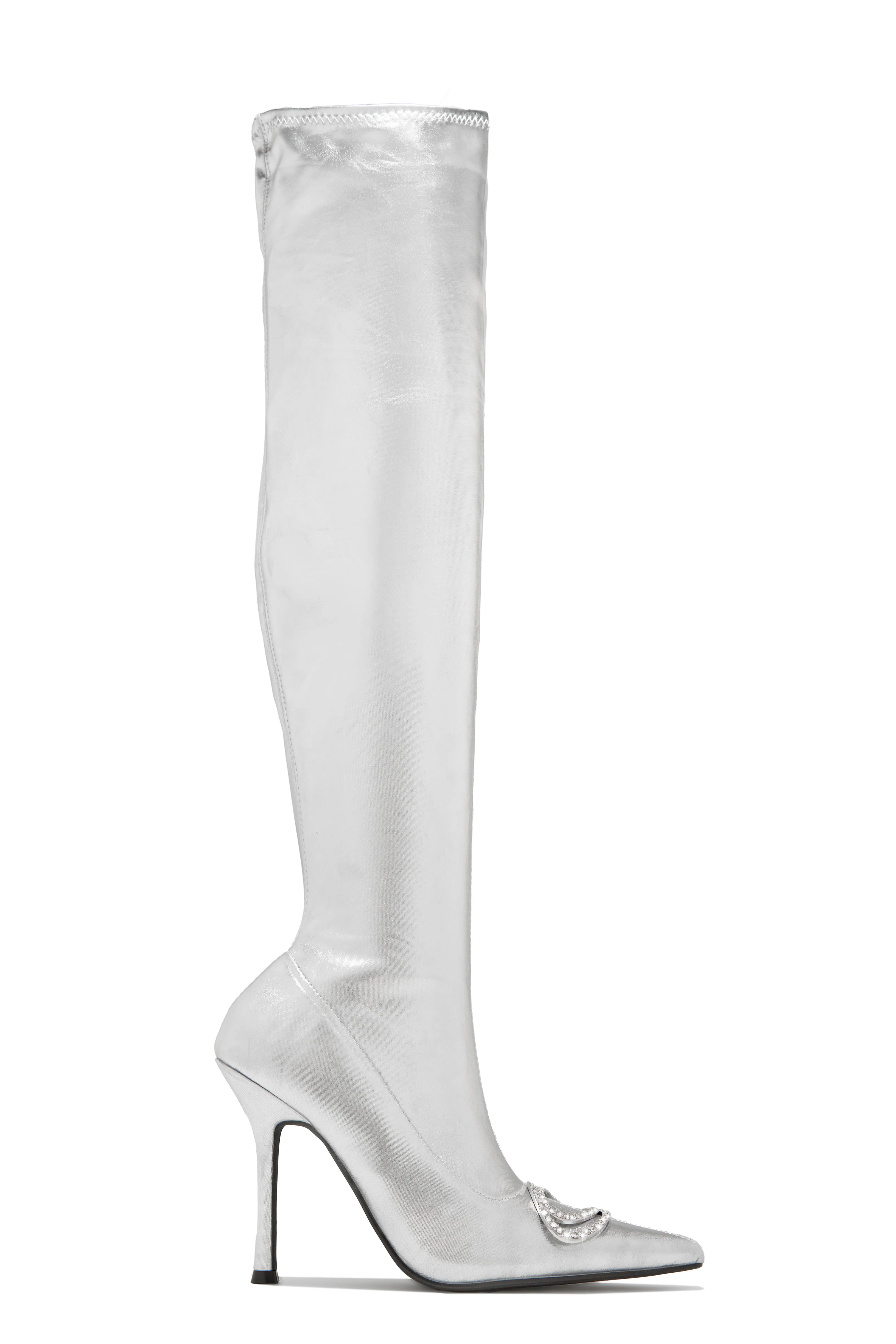 Night Is Young Over The Knee High Heel Boots - Black - Image 7