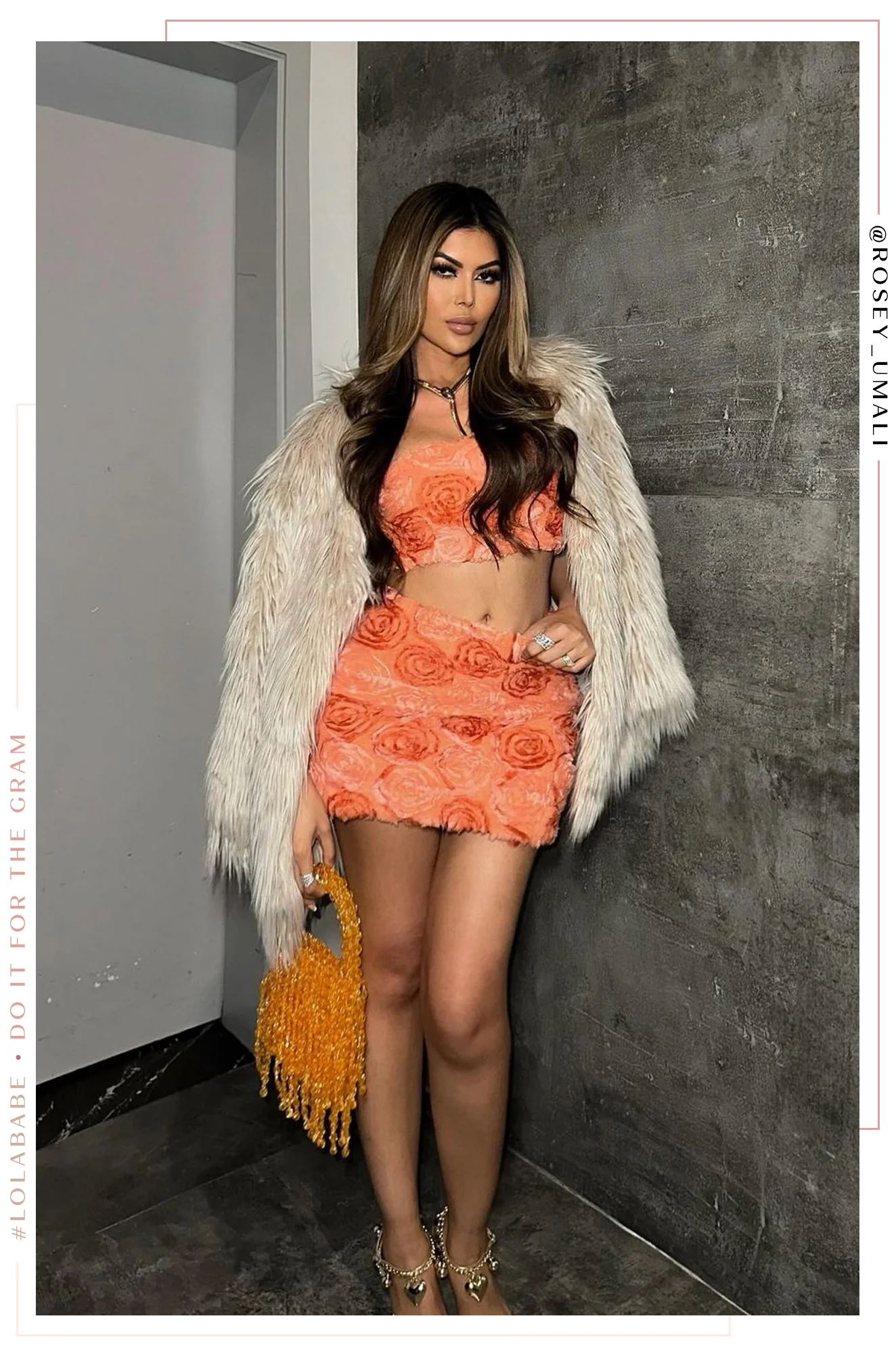 Noele Two Piece Mini Skirt Set - Coral - Image 4