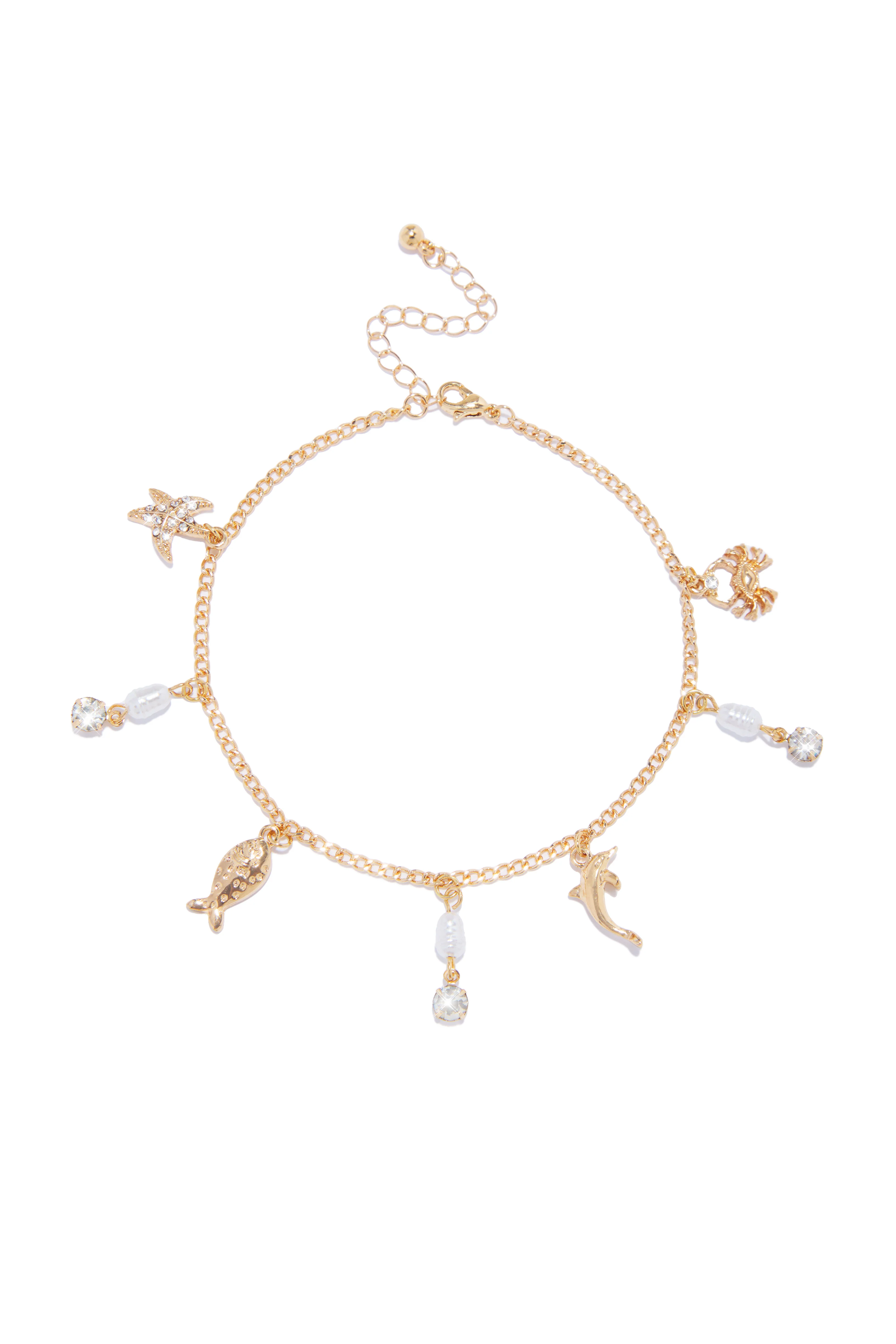 Olina Charm Anklet - Gold - Image 3