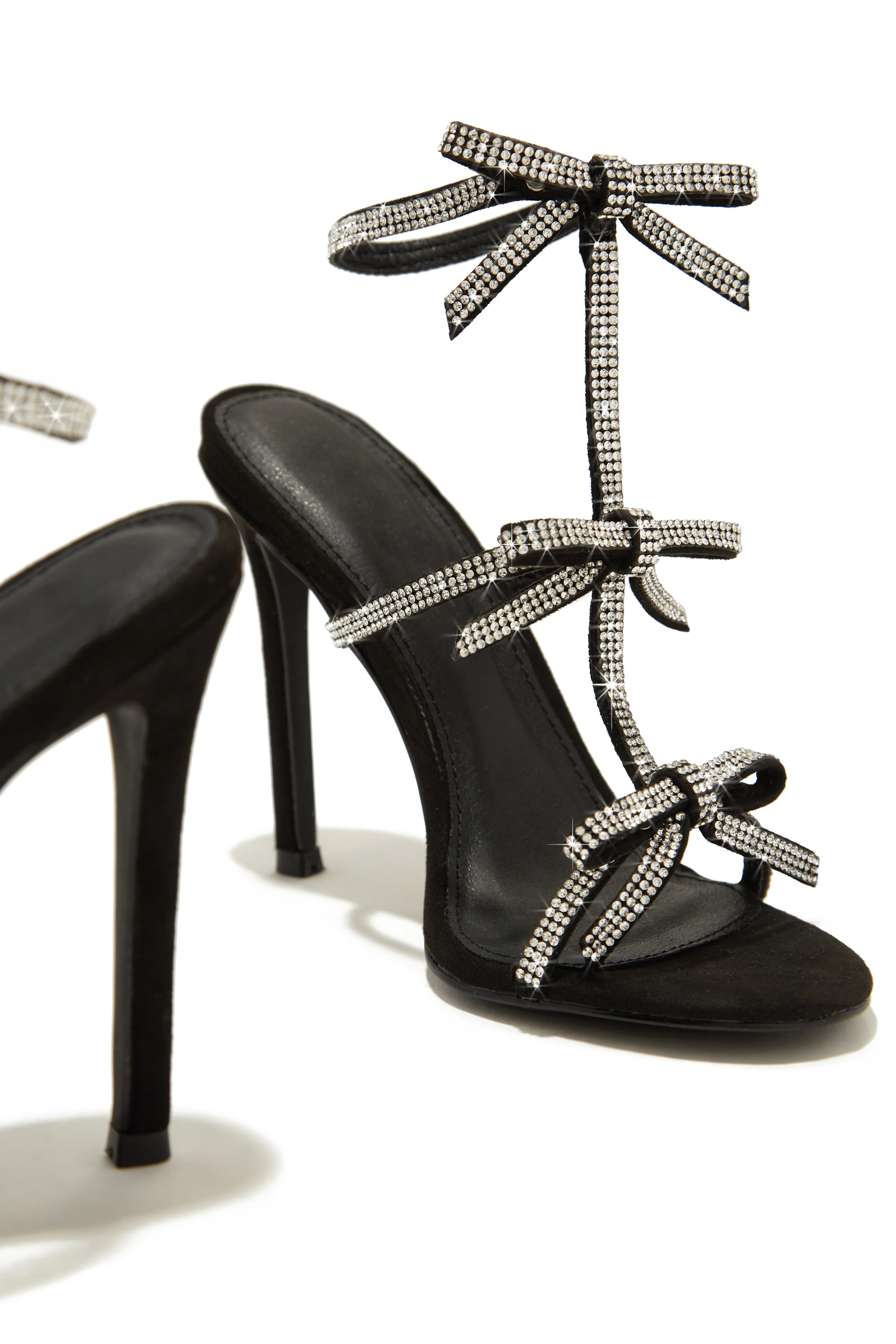 Party Season Embellished High Heels - Black - Image 3