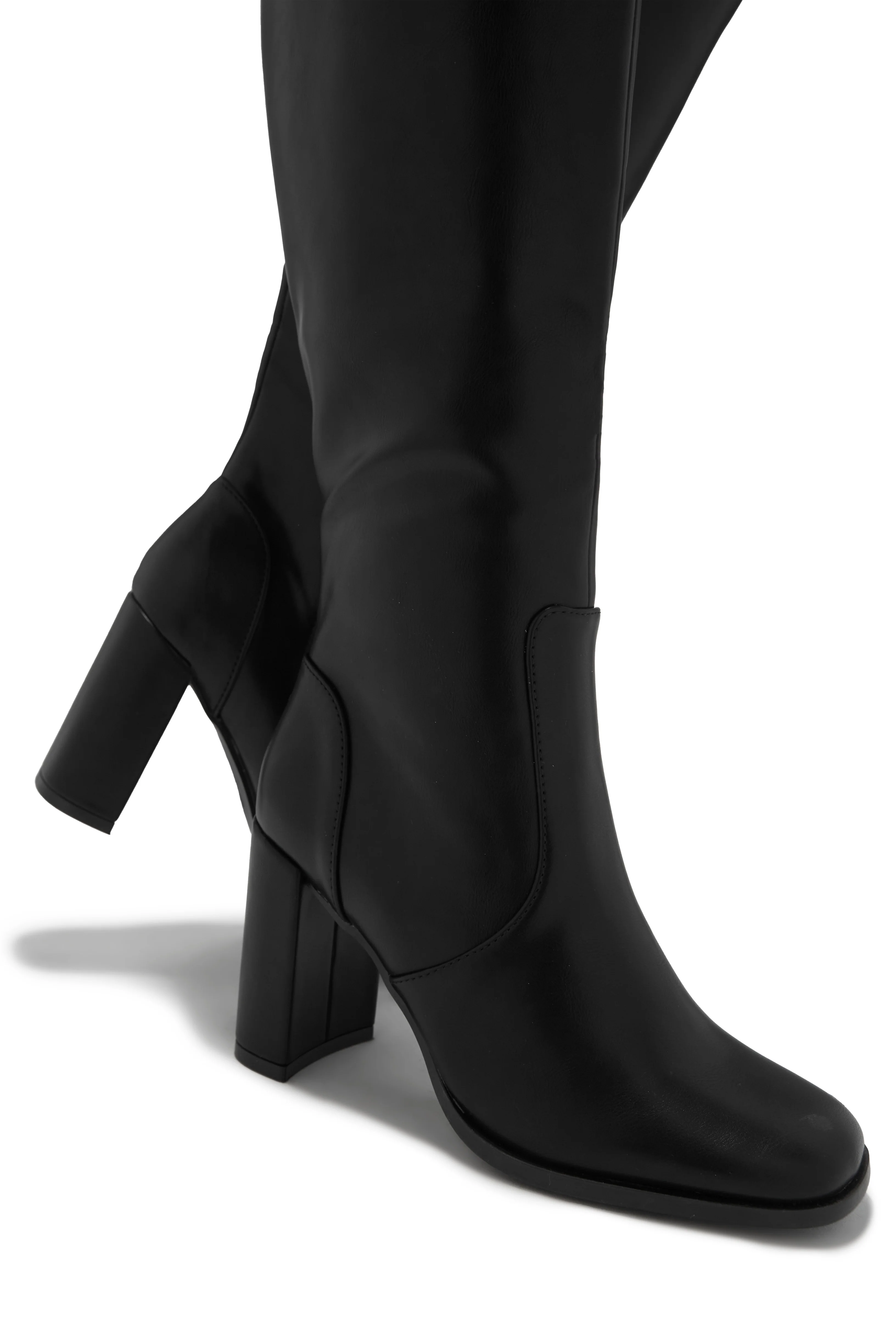 Paula Block Heel Boots - Black - Image 3