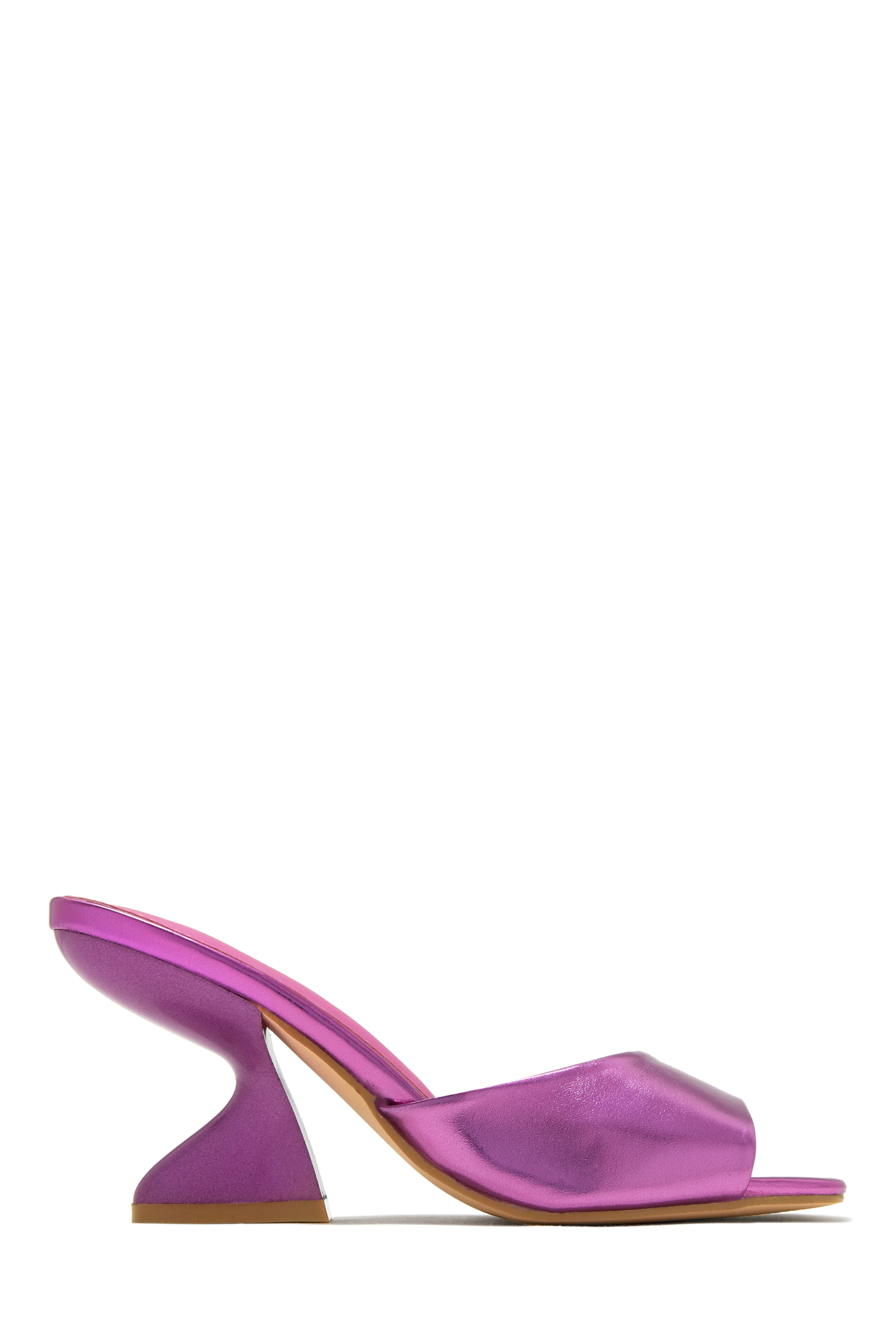 Racquel Mid Heel Mules - Metallic Pink - Image 3
