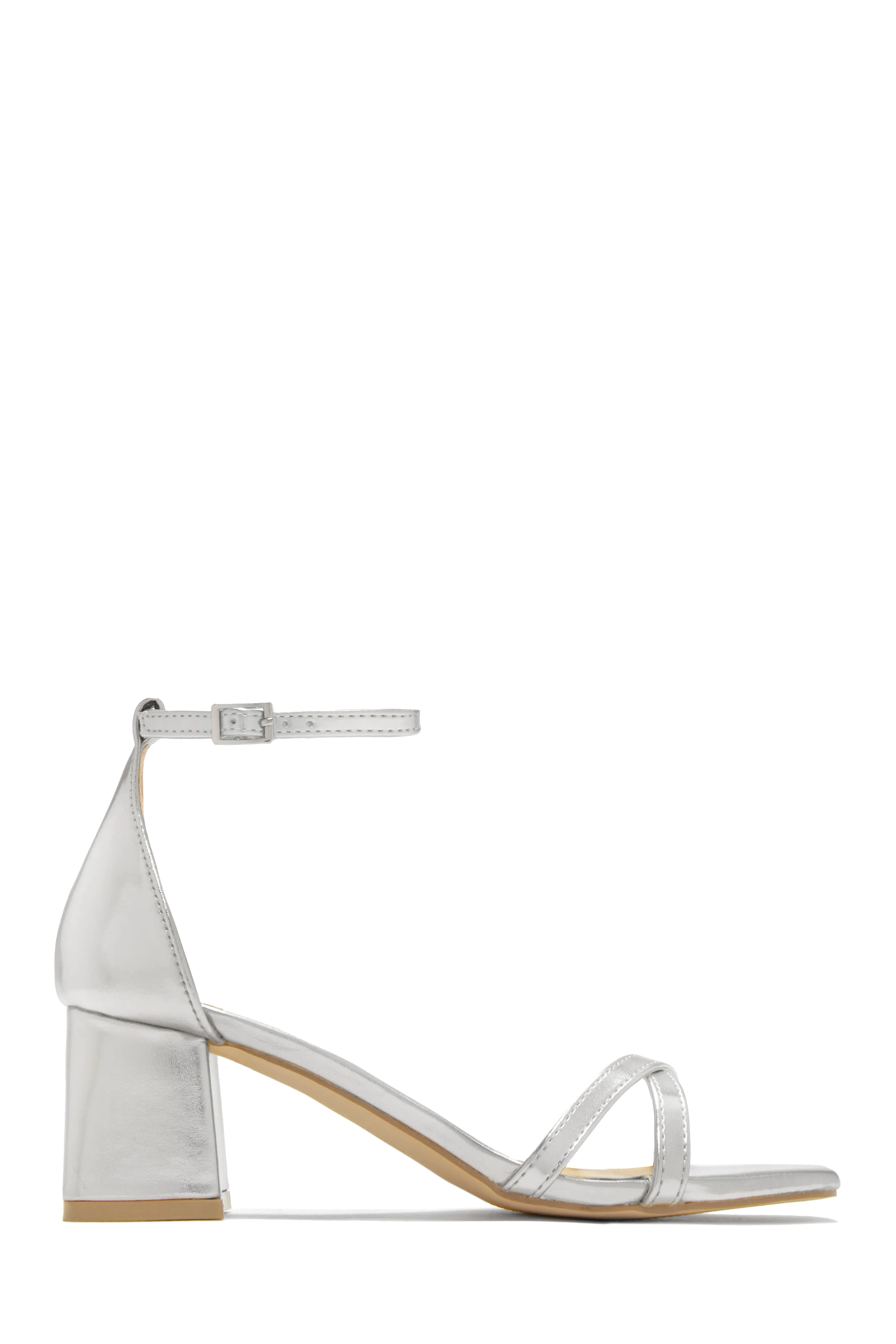 Rae Block Mid Heels - Silver - Image 4