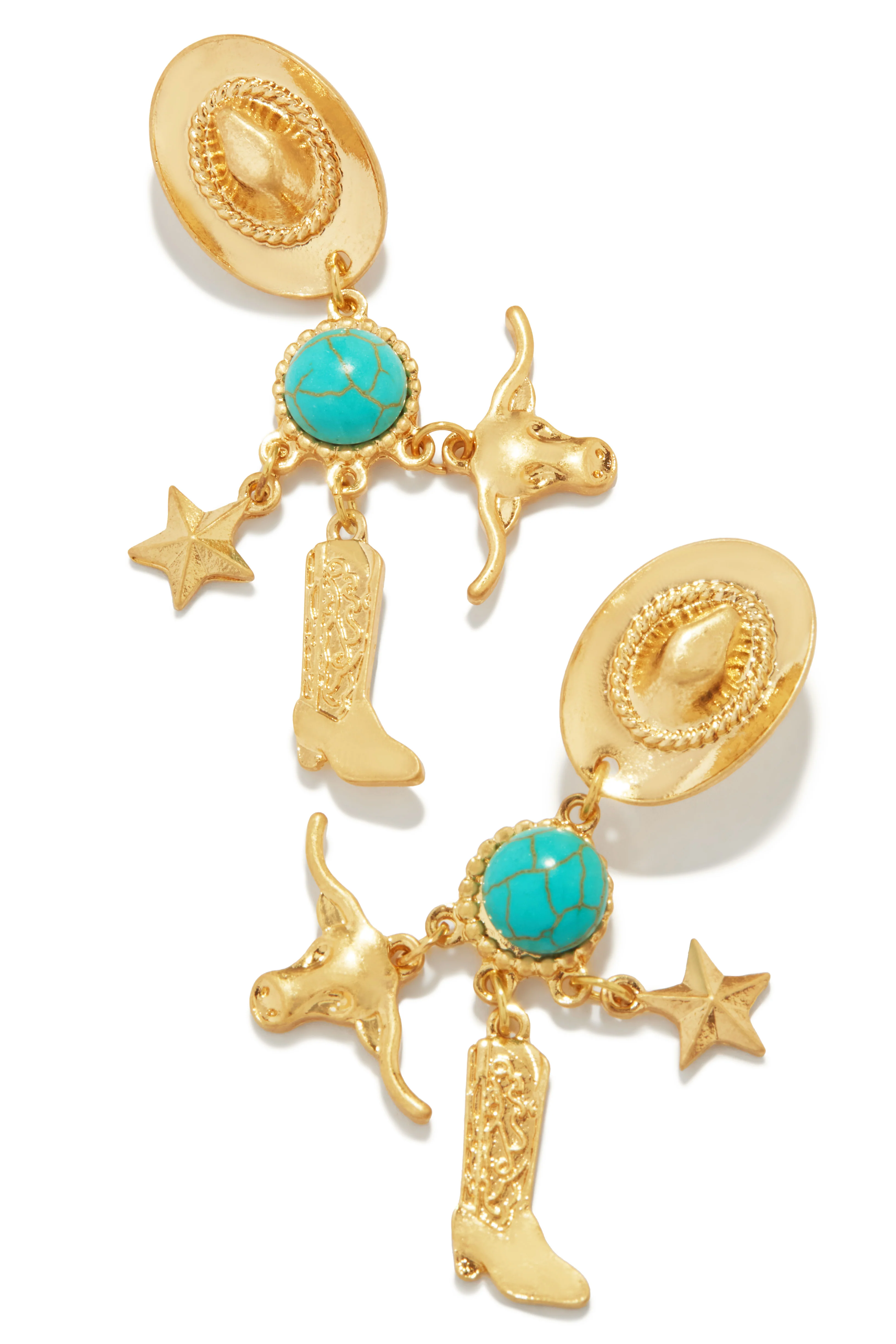 Rodeo Time Dangle Earring - Gold - Image 4