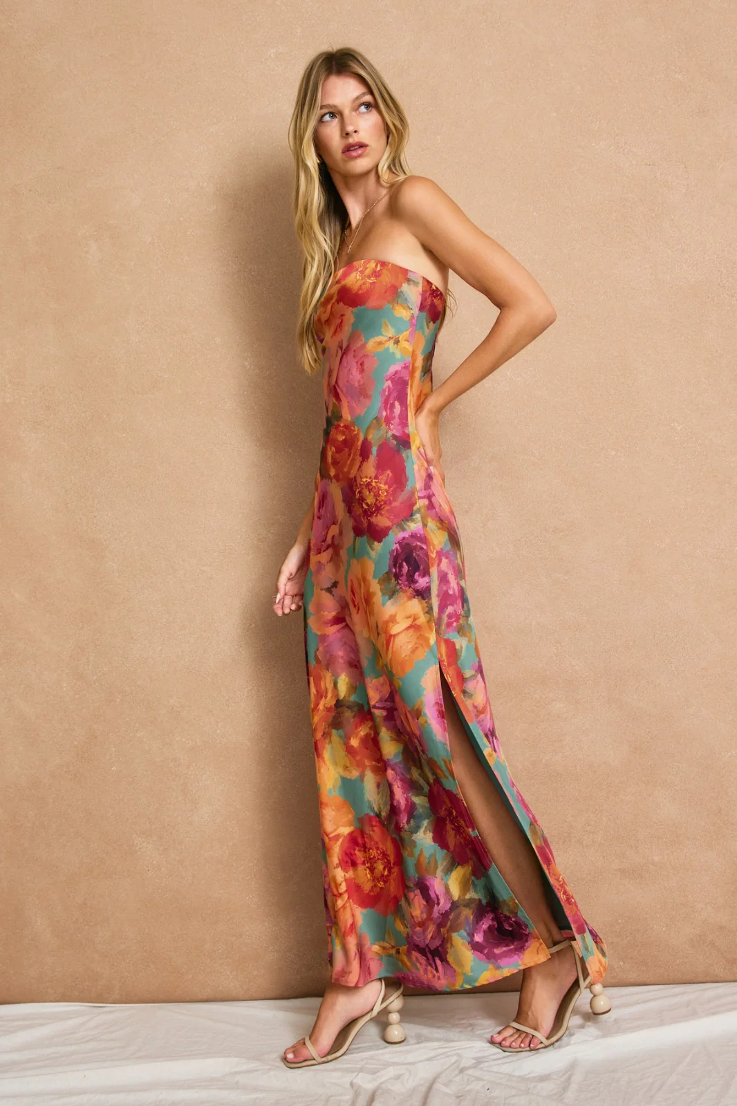 Rosalinda Strapless Maxi Dress - Floral - Image 3