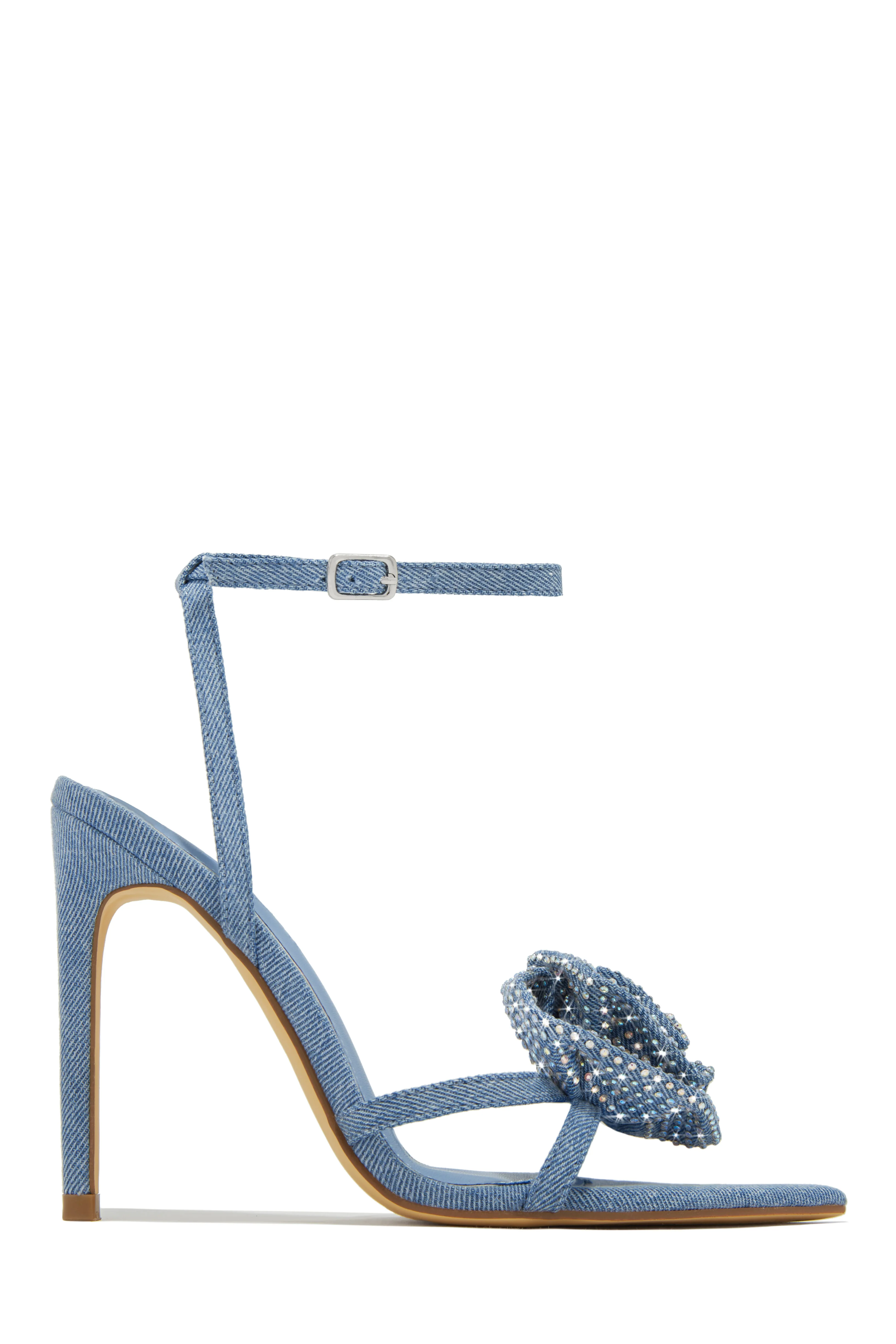 Rose Embellished Rose High Heels - White Black - Image 11