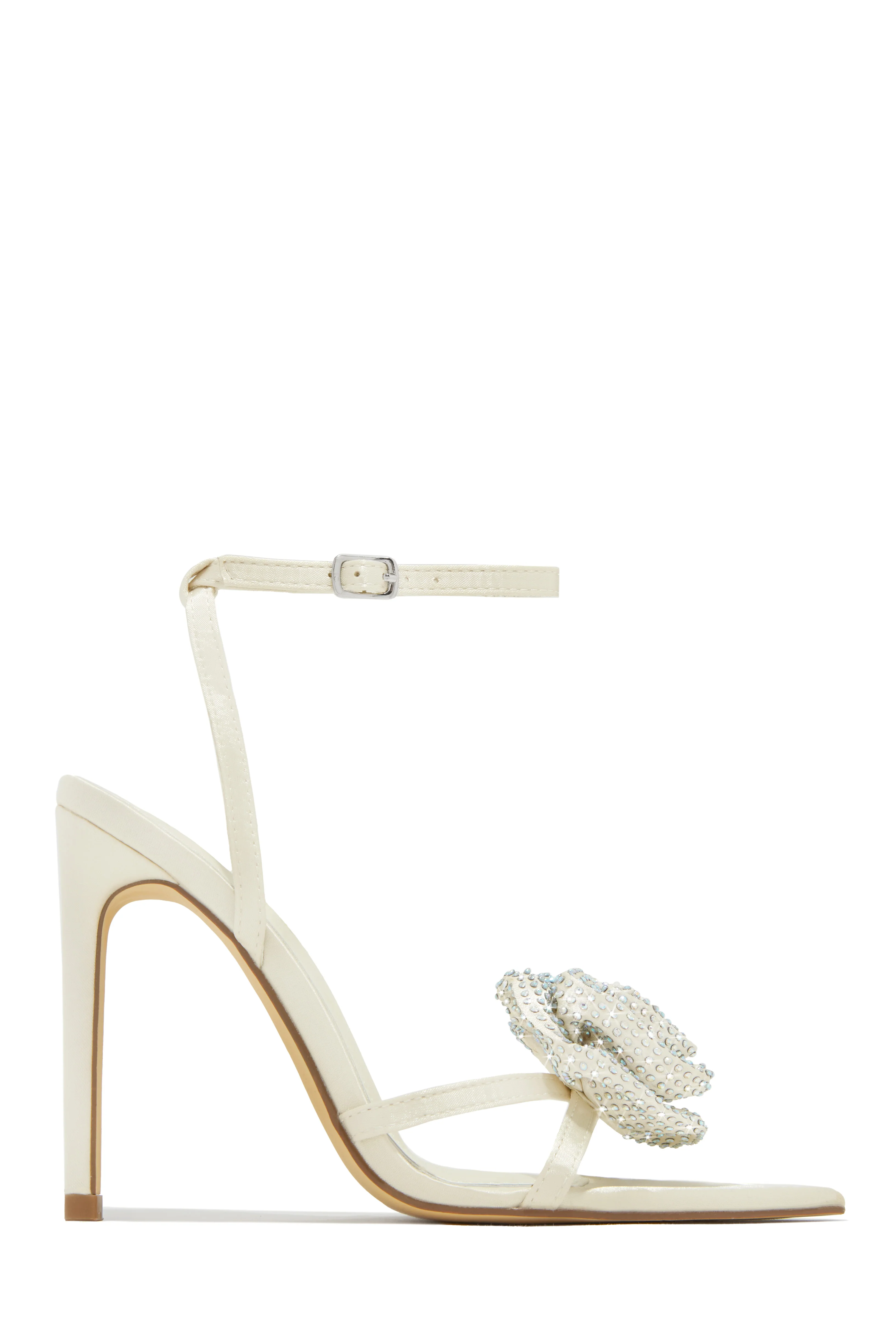 Rose Embellished Rose High Heels - White Black - Image 12